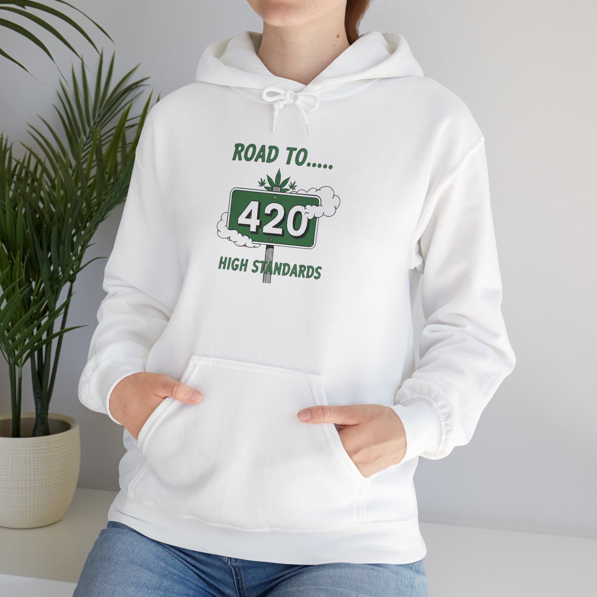 420 Road Sign Hoodie – 'Road to 420' High Standards Cannabis Sweatshirt