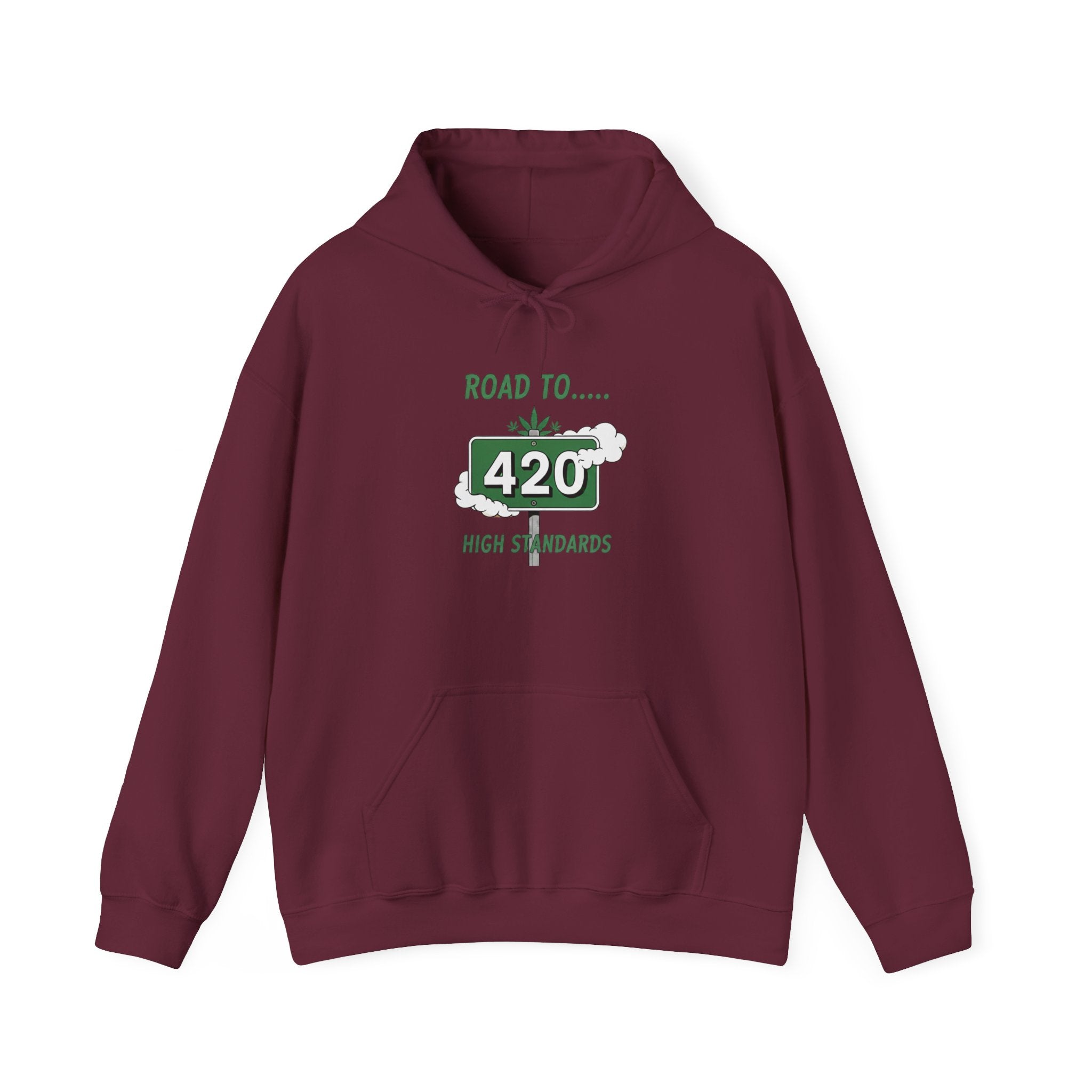 420 Road Sign Hoodie – 'Road to 420' High Standards Cannabis Sweatshirt