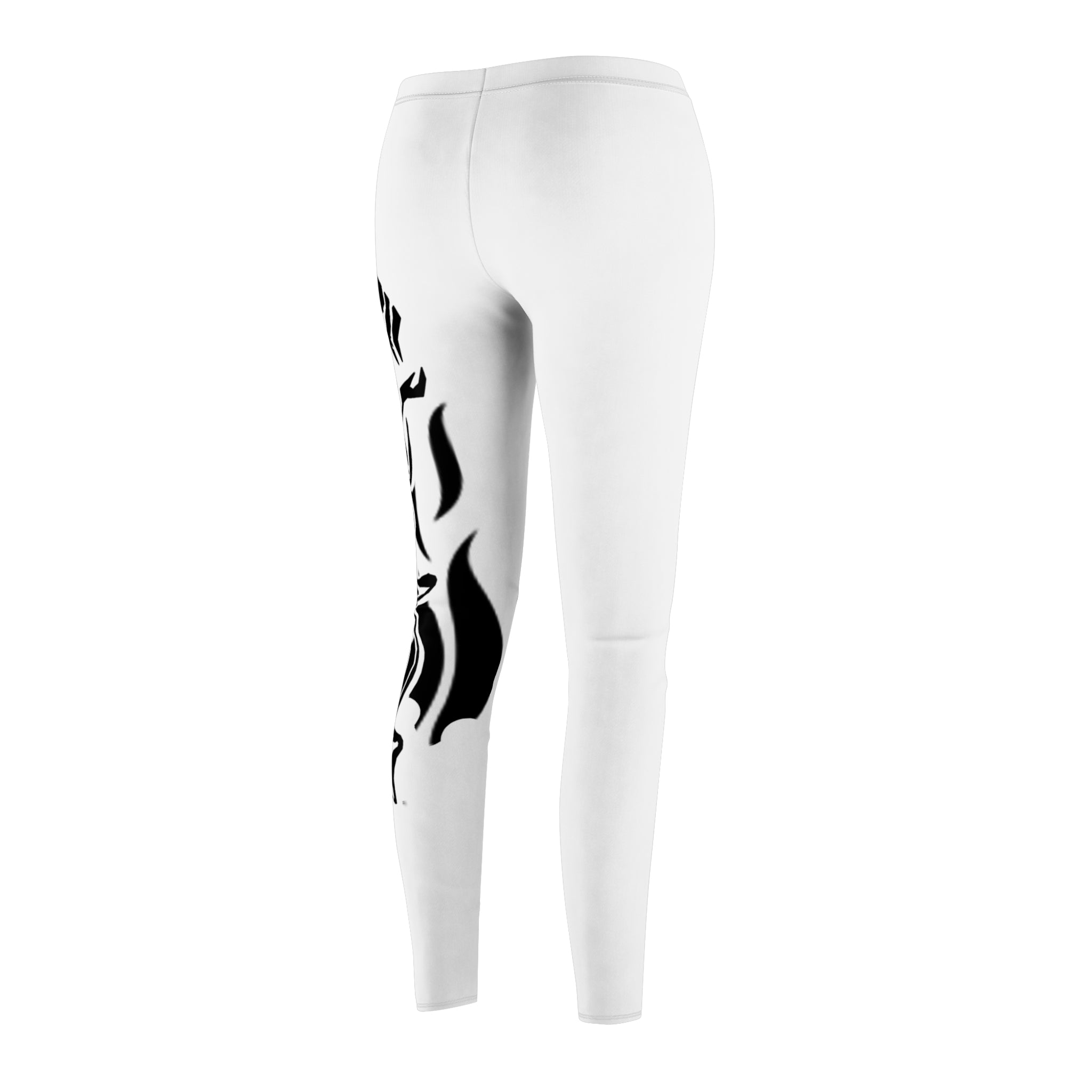 Sensuous Vibe Side-Print Women's Leggings — Black Flame Tattoo Design