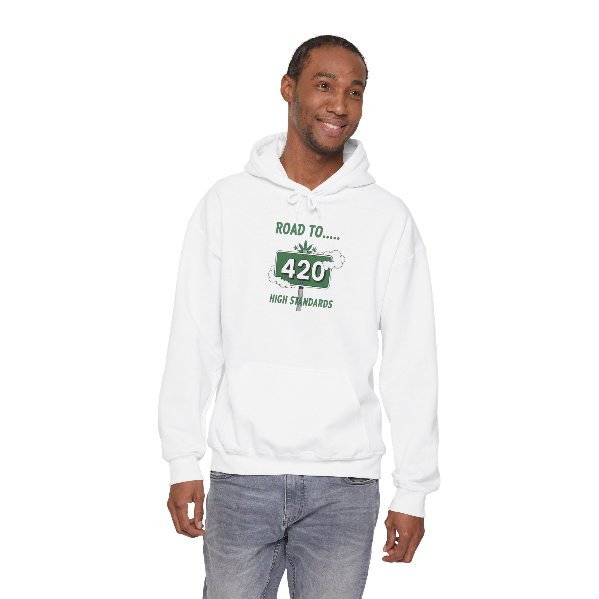 420 Road Sign Hoodie – 'Road to 420' High Standards Cannabis Sweatshirt