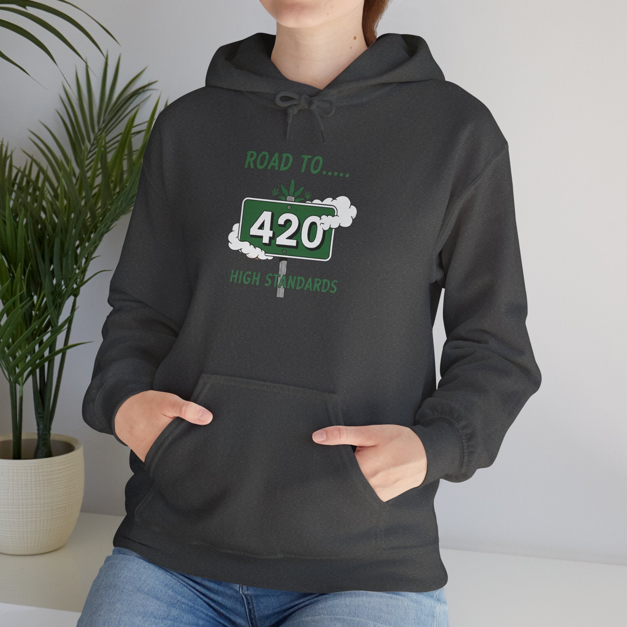 420 Road Sign Hoodie – 'Road to 420' High Standards Cannabis Sweatshirt