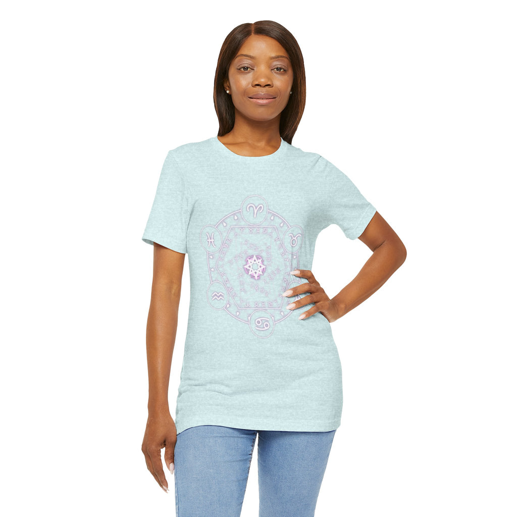 Zodiac Mandala T‑Shirt — Pastel Astrology Symbol Tee