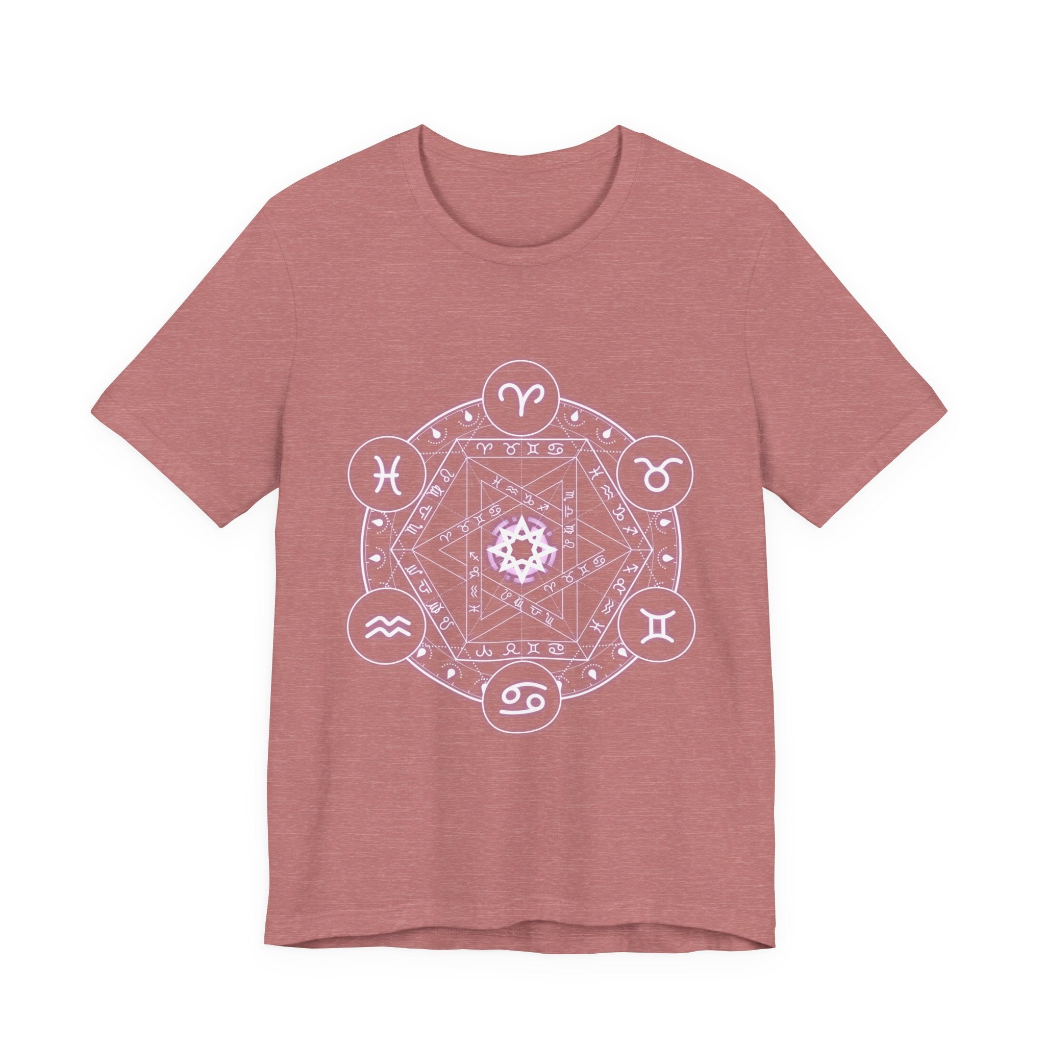 Zodiac Mandala T‑Shirt — Pastel Astrology Symbol Tee