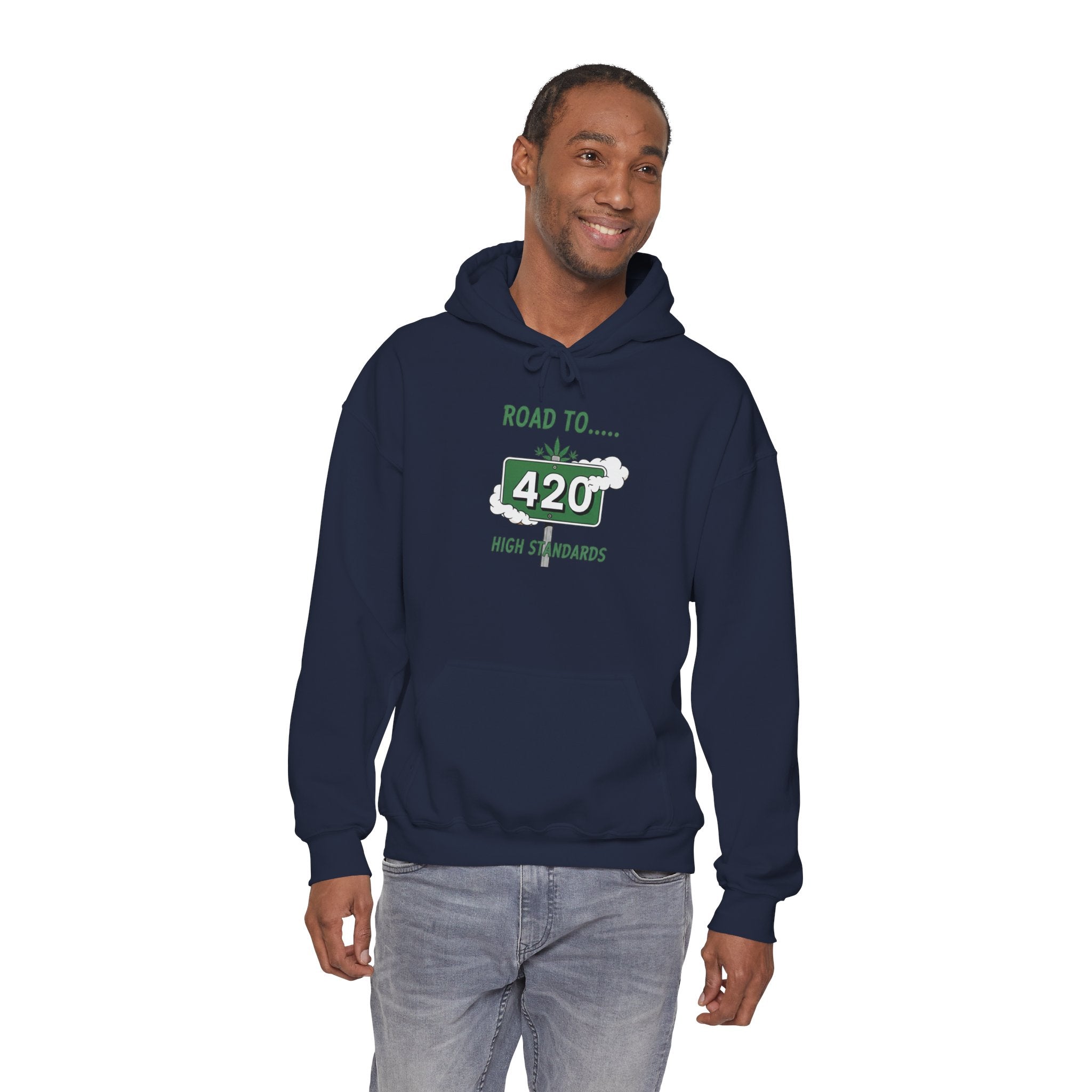 420 Road Sign Hoodie – 'Road to 420' High Standards Cannabis Sweatshirt