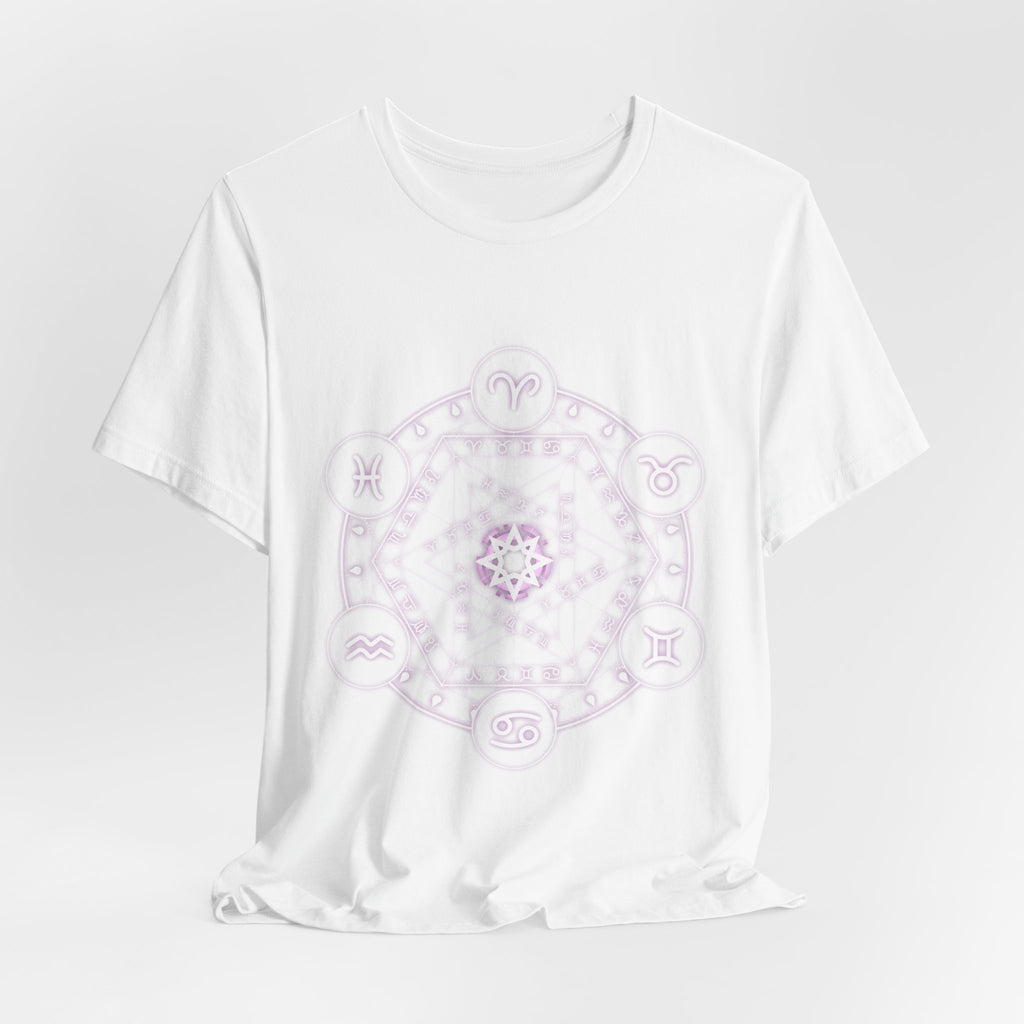 Zodiac Mandala T‑Shirt — Pastel Astrology Symbol Tee