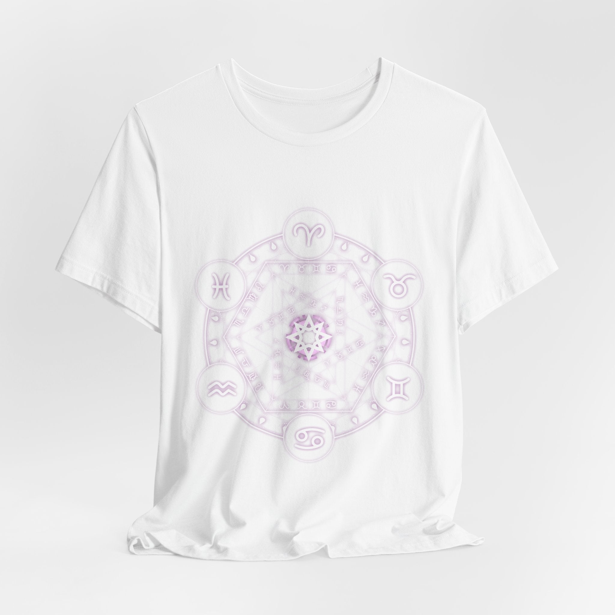 Zodiac Mandala T‑Shirt — Pastel Astrology Symbol Tee