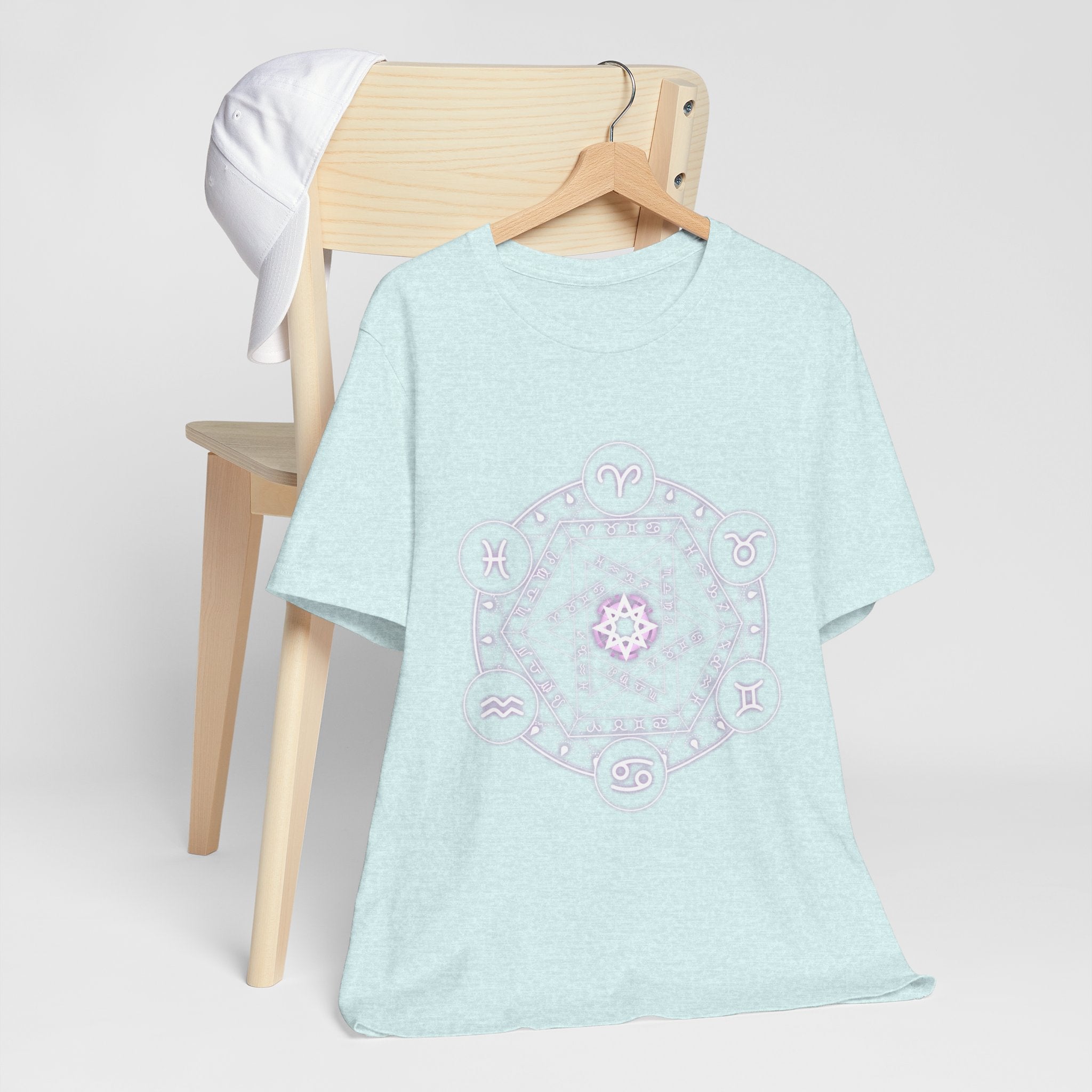 Zodiac Mandala T‑Shirt — Pastel Astrology Symbol Tee