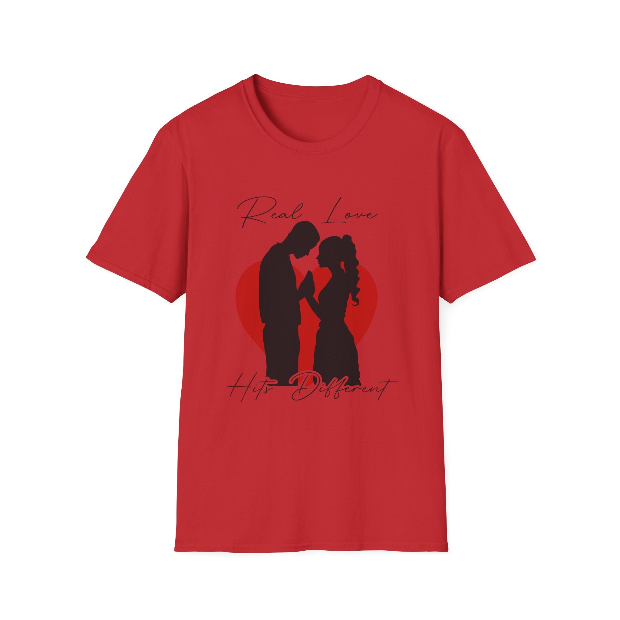 Romantic Couple Heart T-Shirt — "Real Love, Hype Different" Valentine Tee