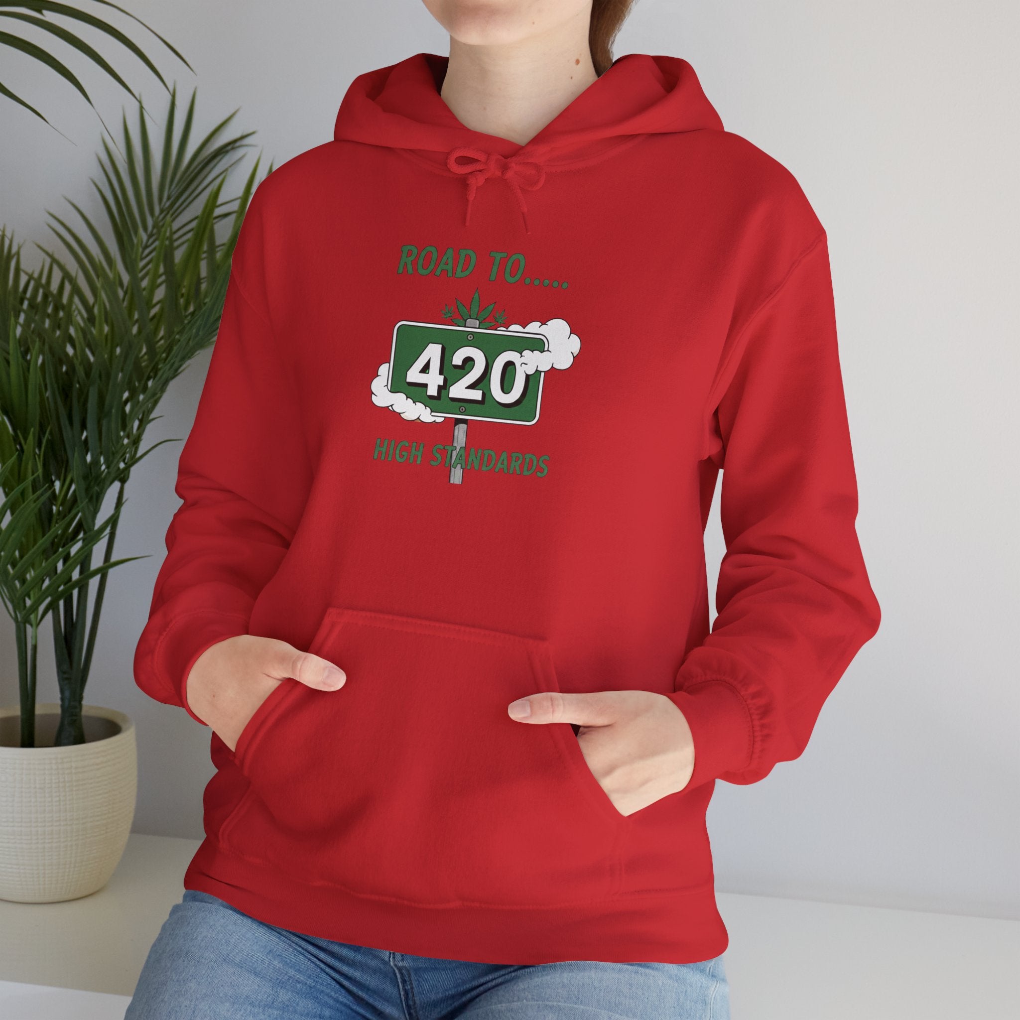 420 Road Sign Hoodie – 'Road to 420' High Standards Cannabis Sweatshirt