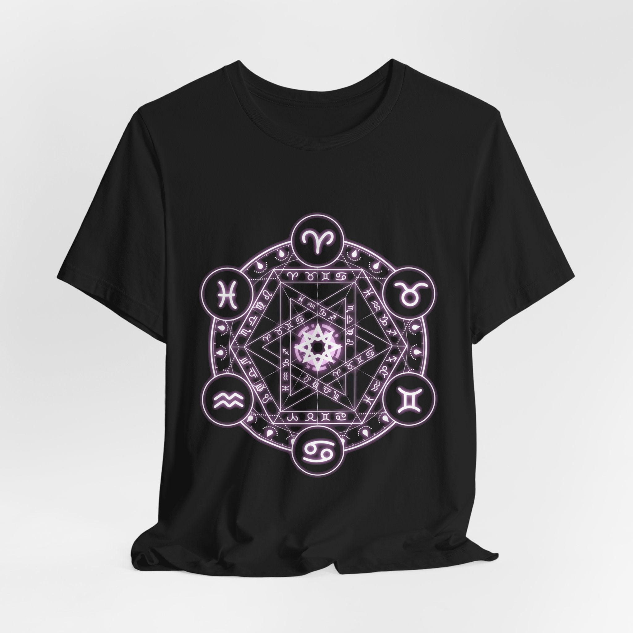 Zodiac Mandala T‑Shirt — Pastel Astrology Symbol Tee