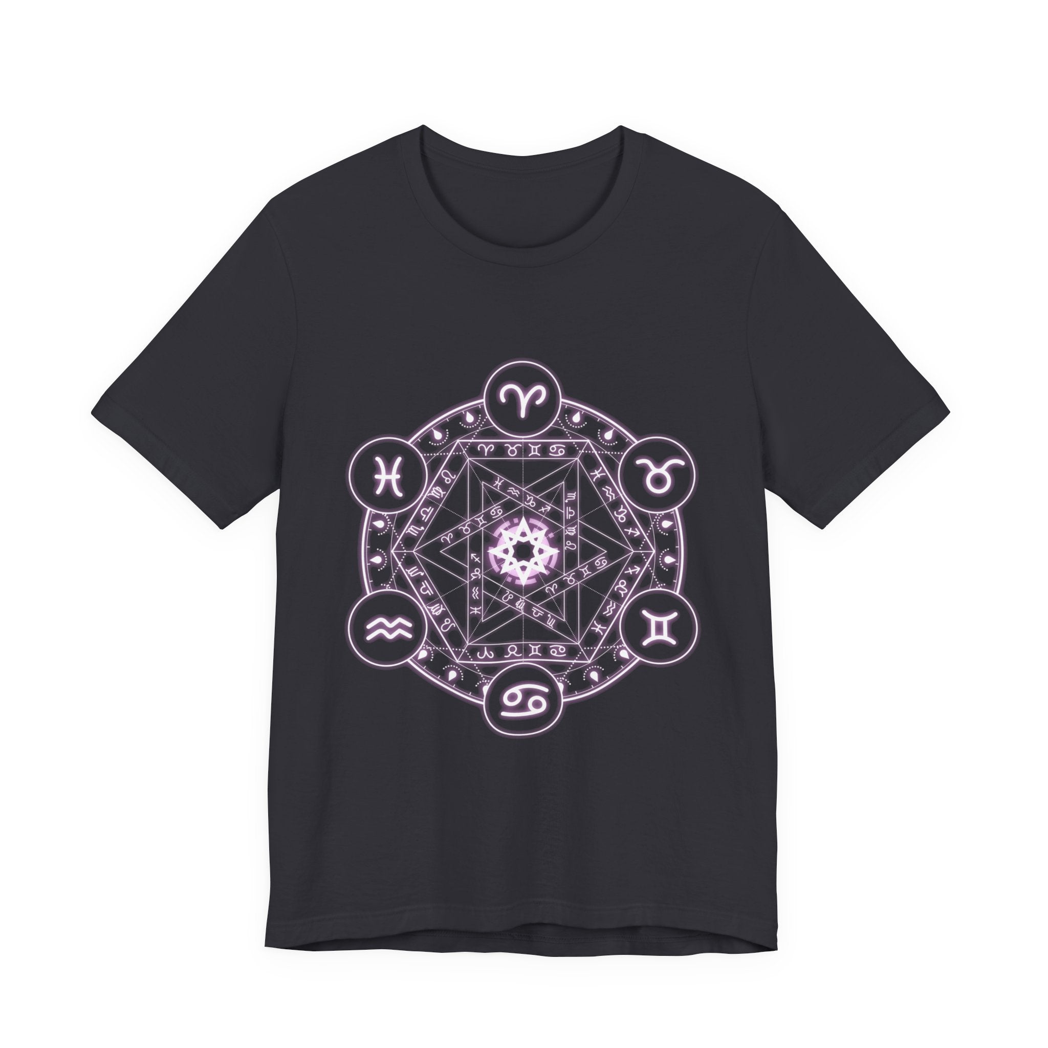 Zodiac Mandala T‑Shirt — Pastel Astrology Symbol Tee