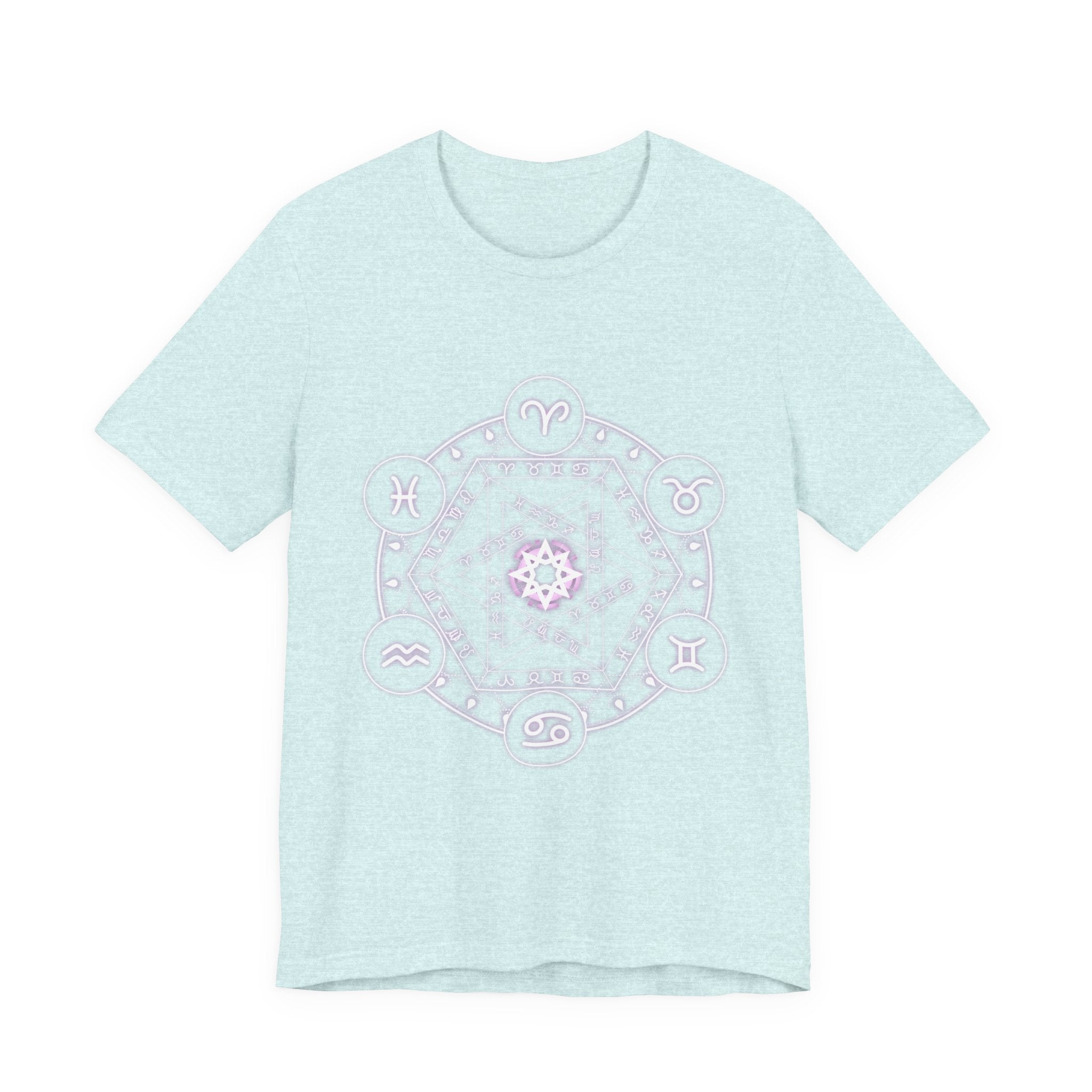 Zodiac Mandala T‑Shirt — Pastel Astrology Symbol Tee