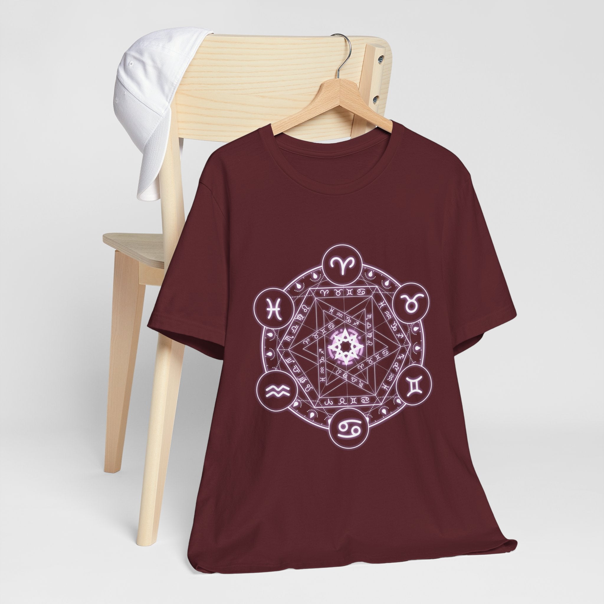 Zodiac Mandala T‑Shirt — Pastel Astrology Symbol Tee