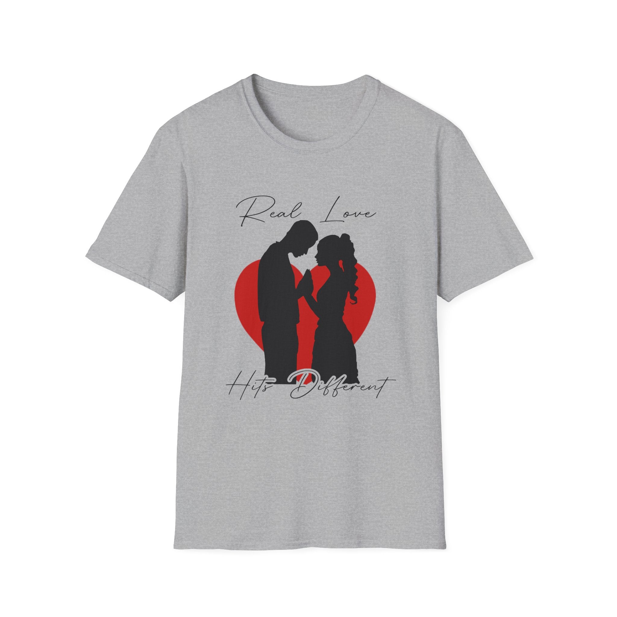 Romantic Couple Heart T-Shirt — "Real Love, Hype Different" Valentine Tee