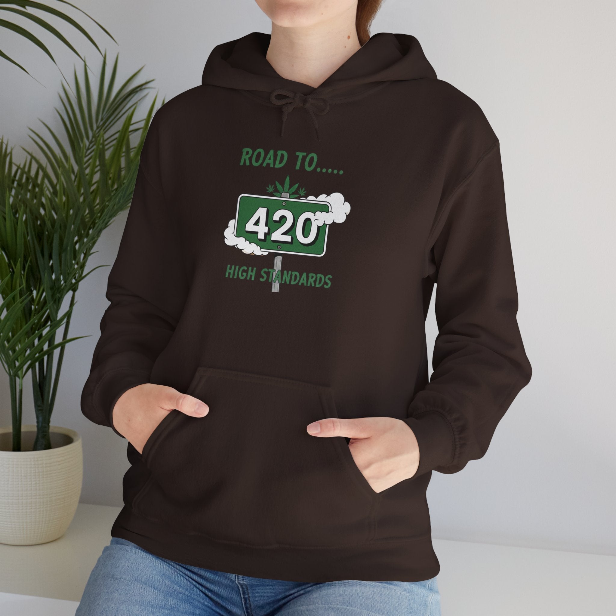 420 Road Sign Hoodie – 'Road to 420' High Standards Cannabis Sweatshirt