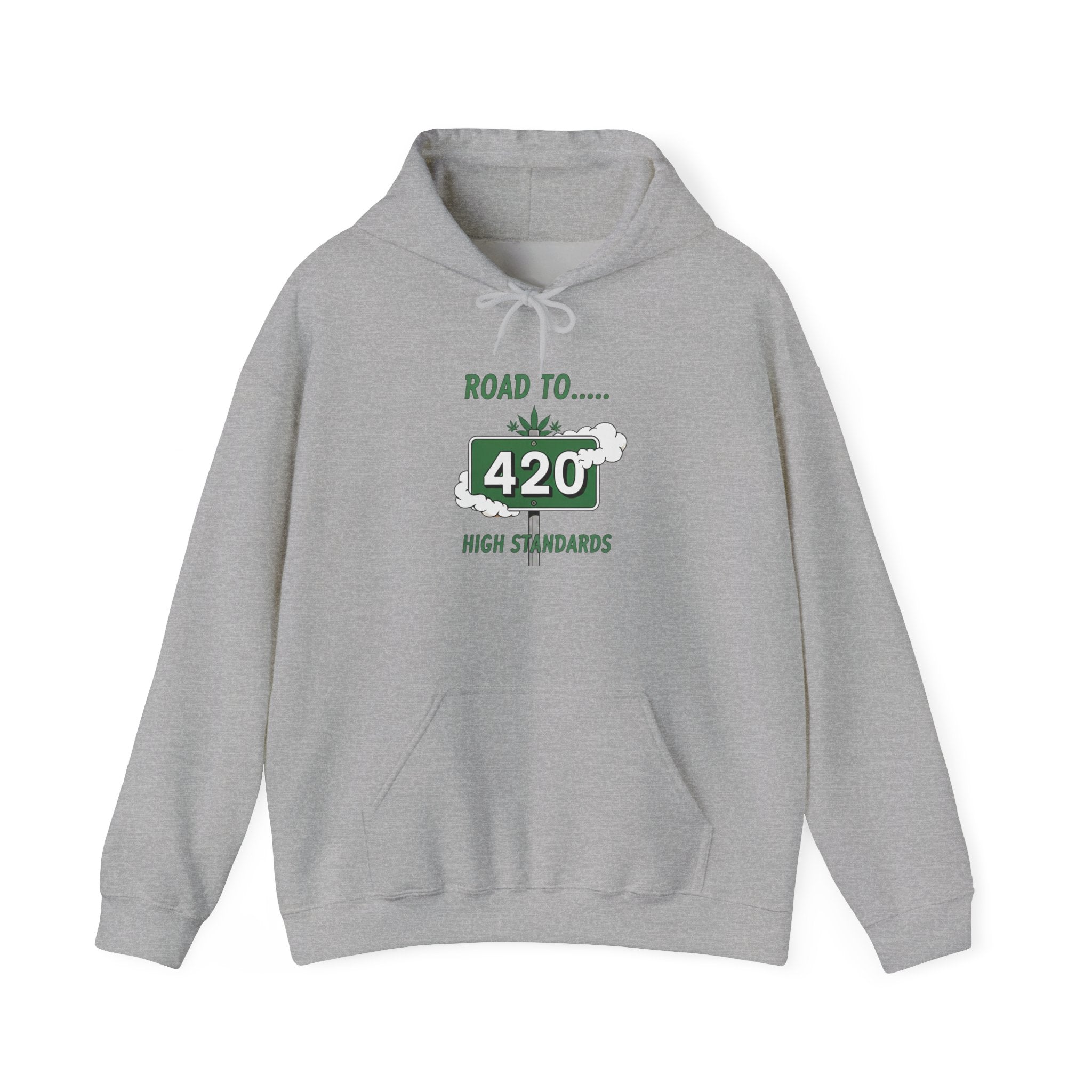 420 Road Sign Hoodie – 'Road to 420' High Standards Cannabis Sweatshirt