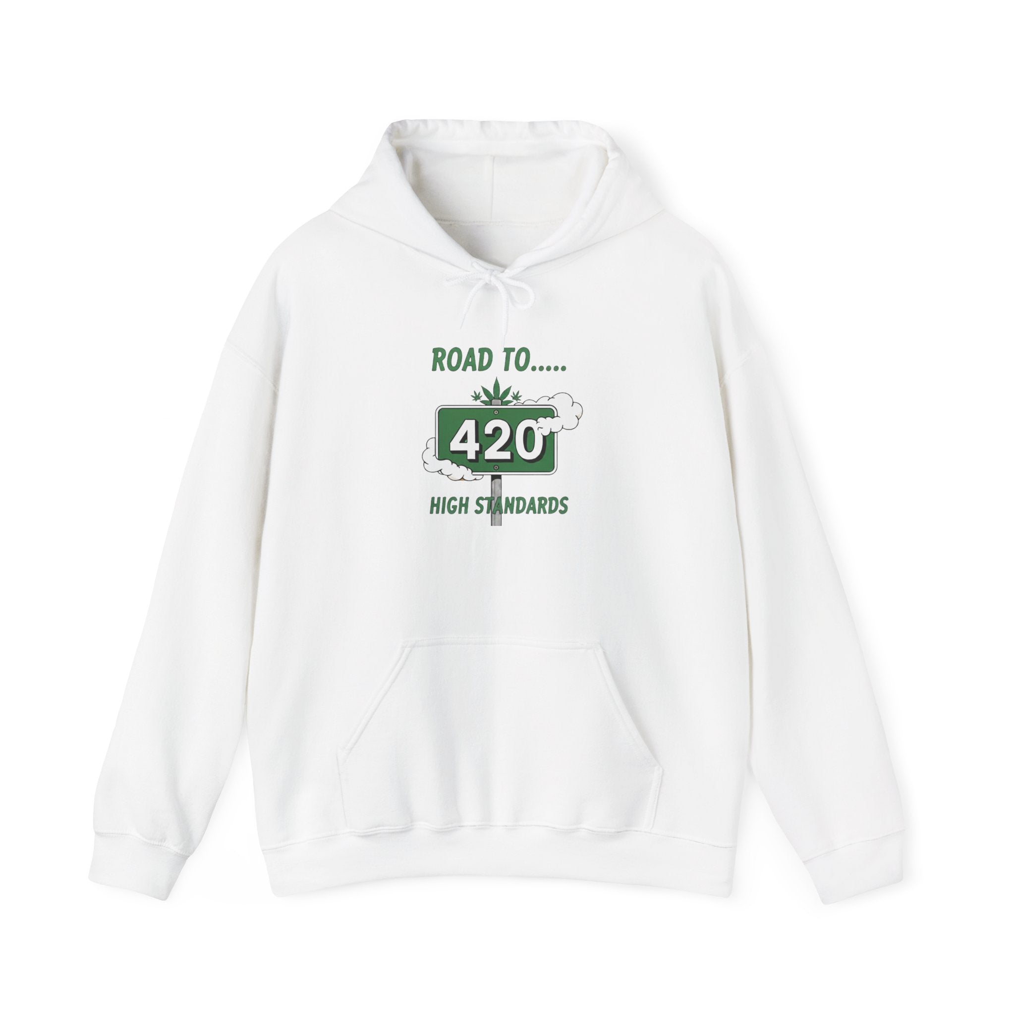 420 Road Sign Hoodie – 'Road to 420' High Standards Cannabis Sweatshirt