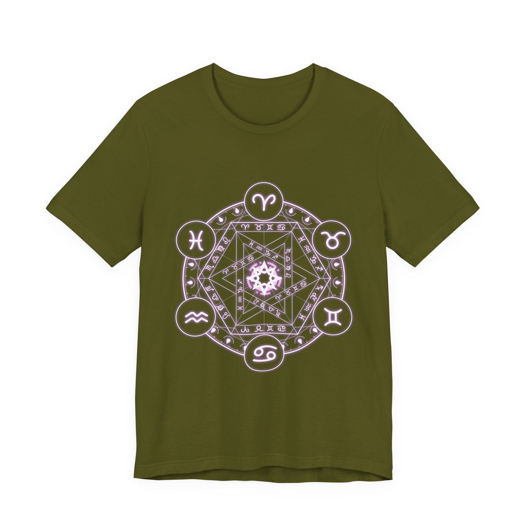 Zodiac Mandala T‑Shirt — Pastel Astrology Symbol Tee