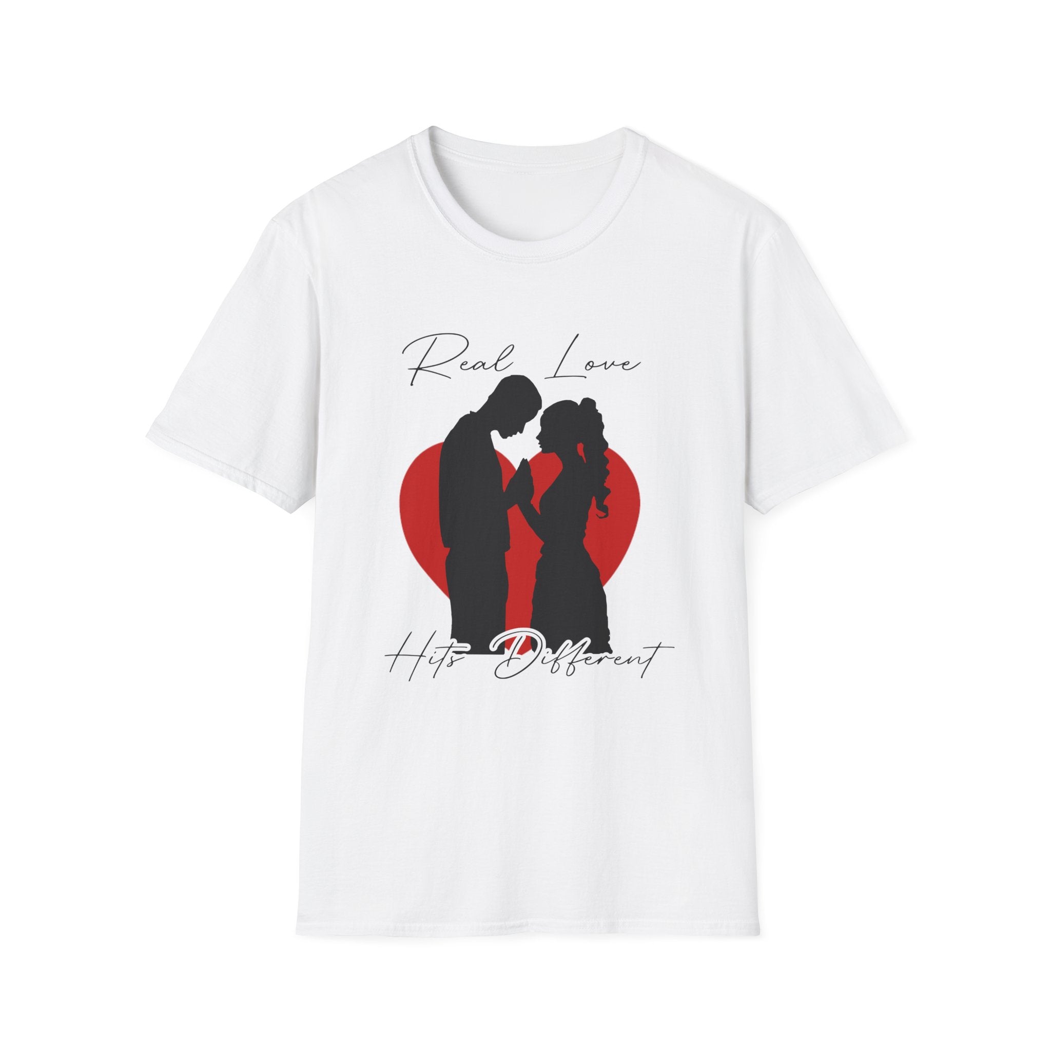 Romantic Couple Heart T-Shirt — "Real Love, Hype Different" Valentine Tee