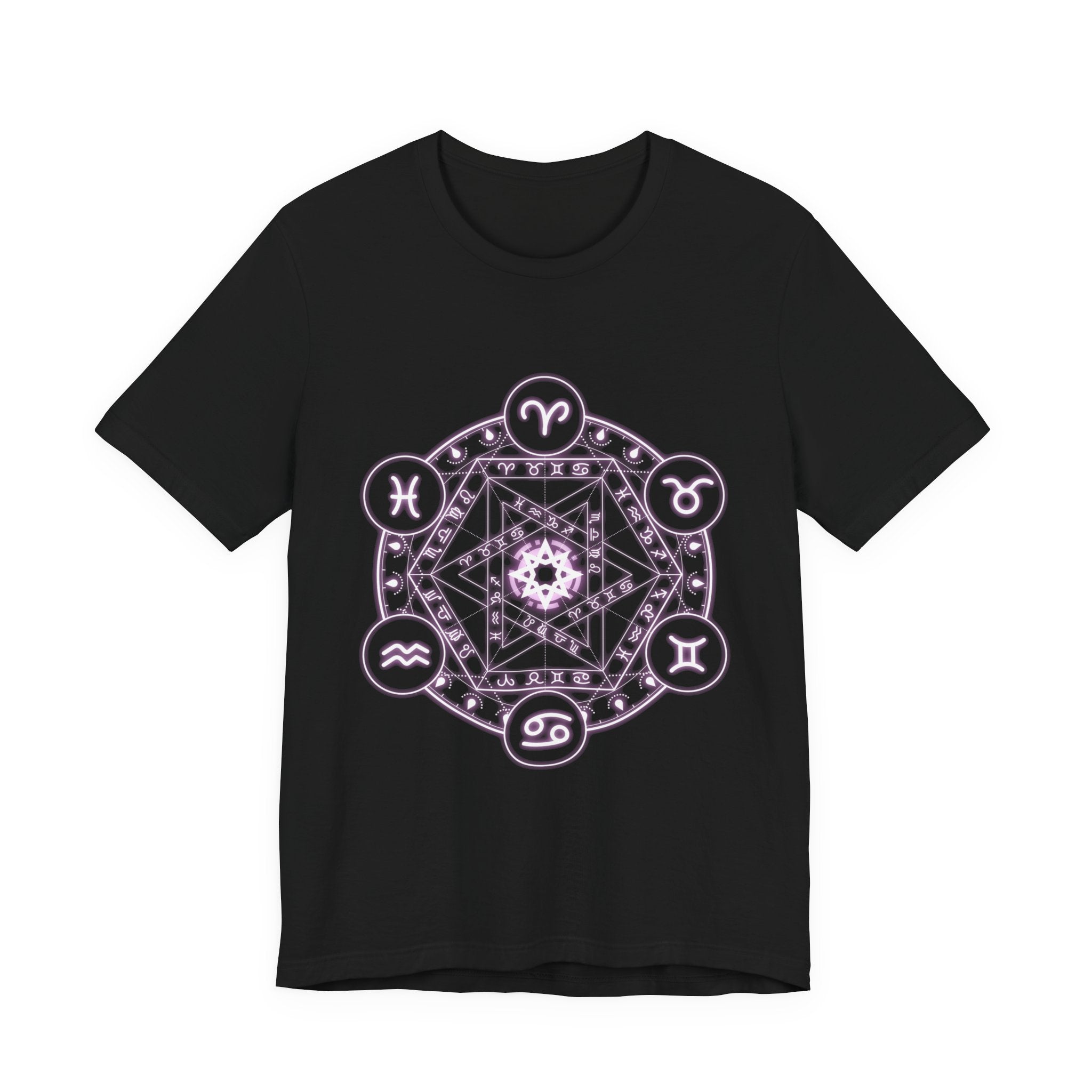 Zodiac Mandala T‑Shirt — Pastel Astrology Symbol Tee