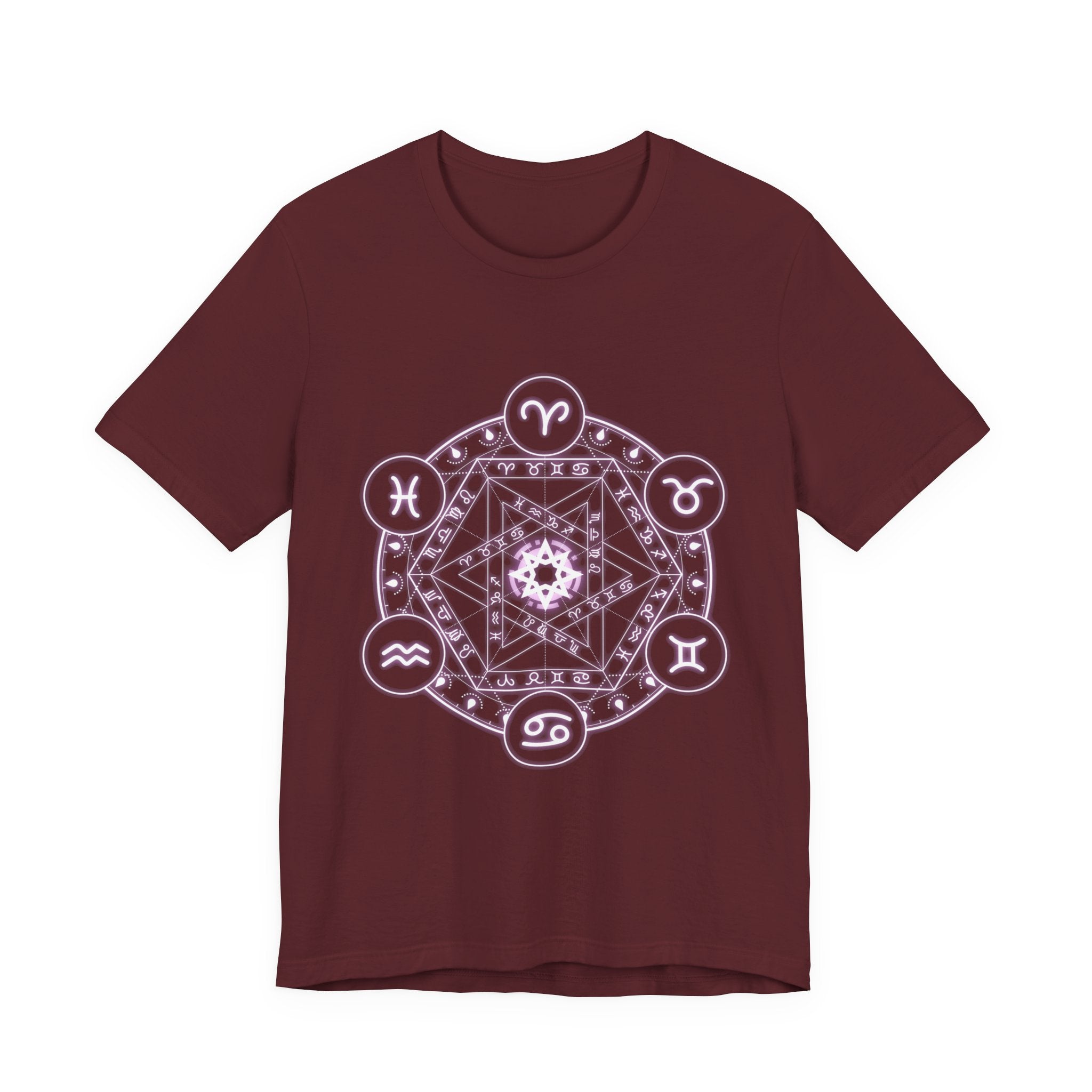 Zodiac Mandala T‑Shirt — Pastel Astrology Symbol Tee