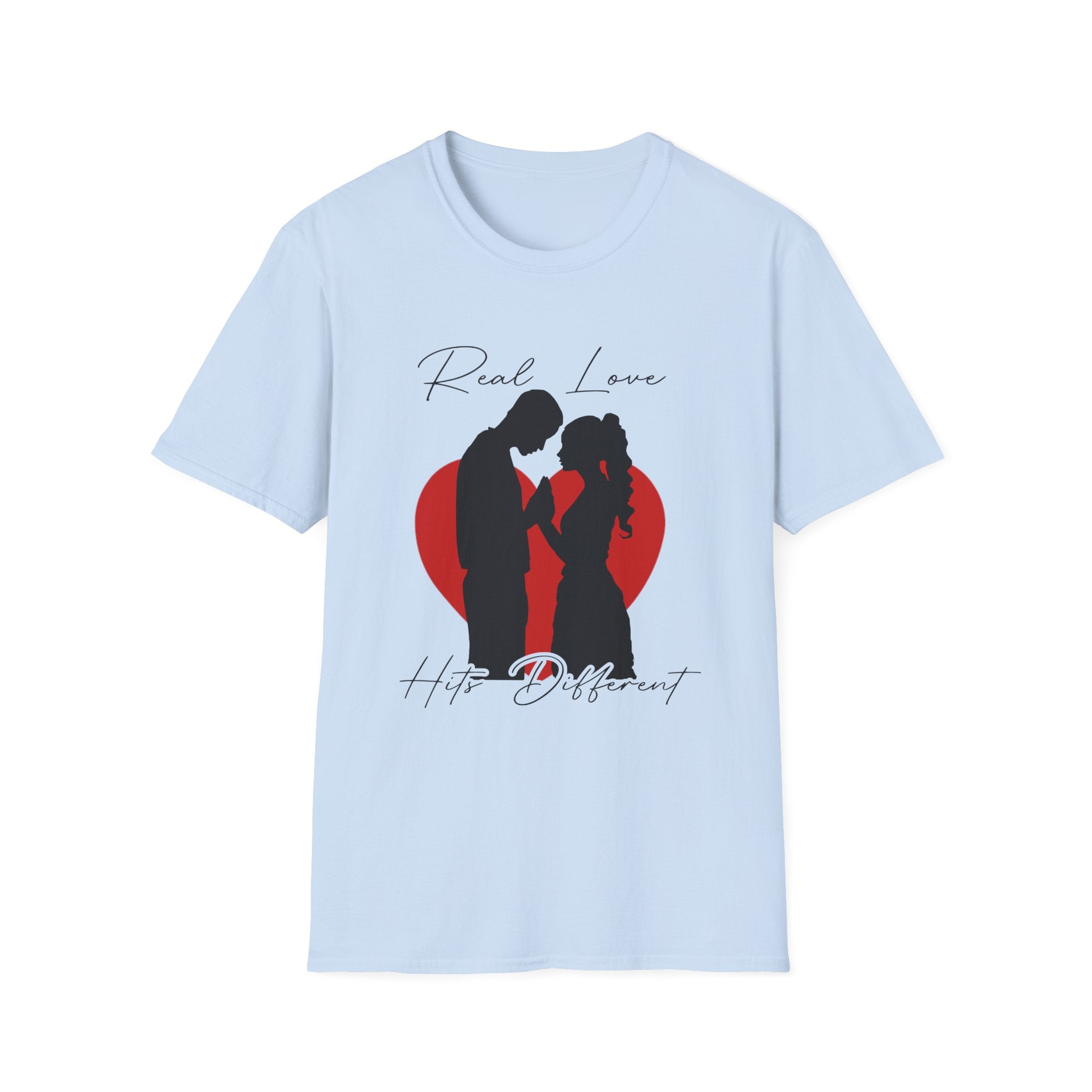 Romantic Couple Heart T-Shirt — "Real Love, Hype Different" Valentine Tee