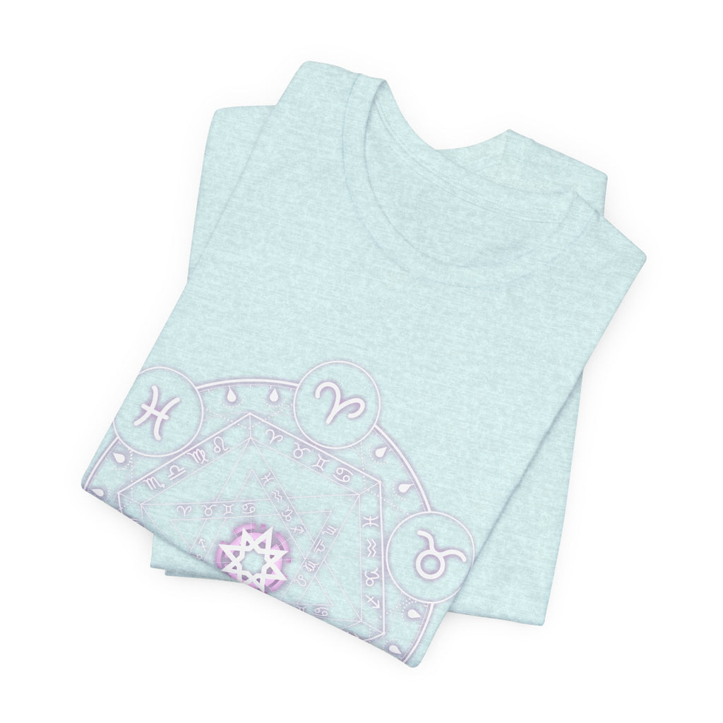 Zodiac Mandala T‑Shirt — Pastel Astrology Symbol Tee