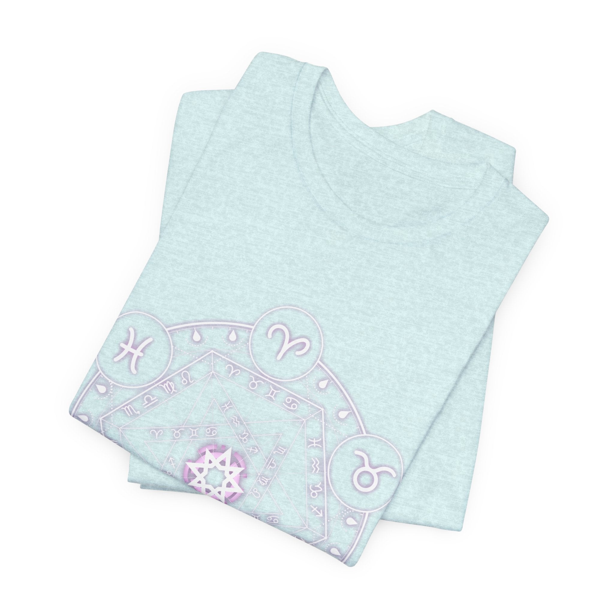 Zodiac Mandala T‑Shirt — Pastel Astrology Symbol Tee