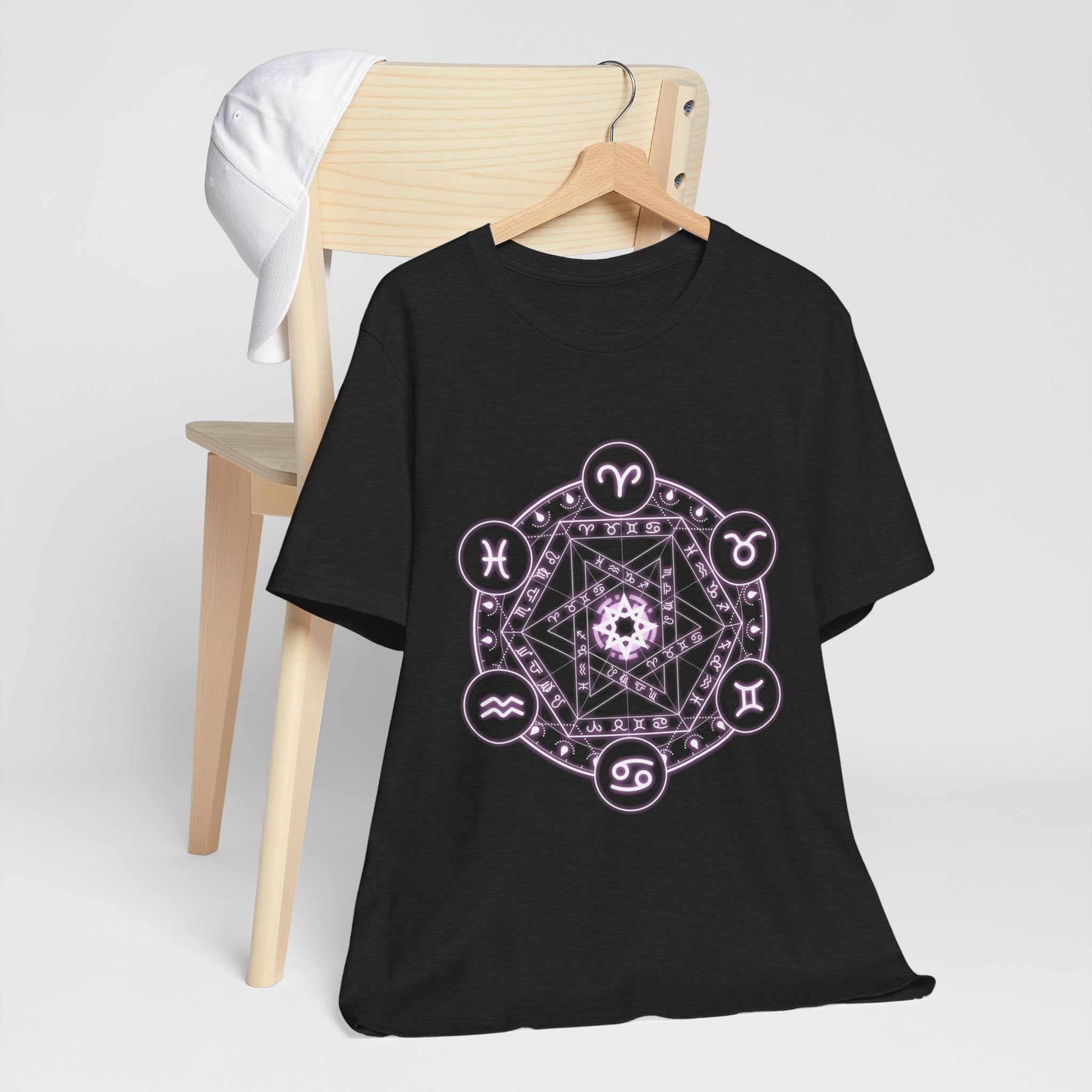 Zodiac Mandala T‑Shirt — Pastel Astrology Symbol Tee