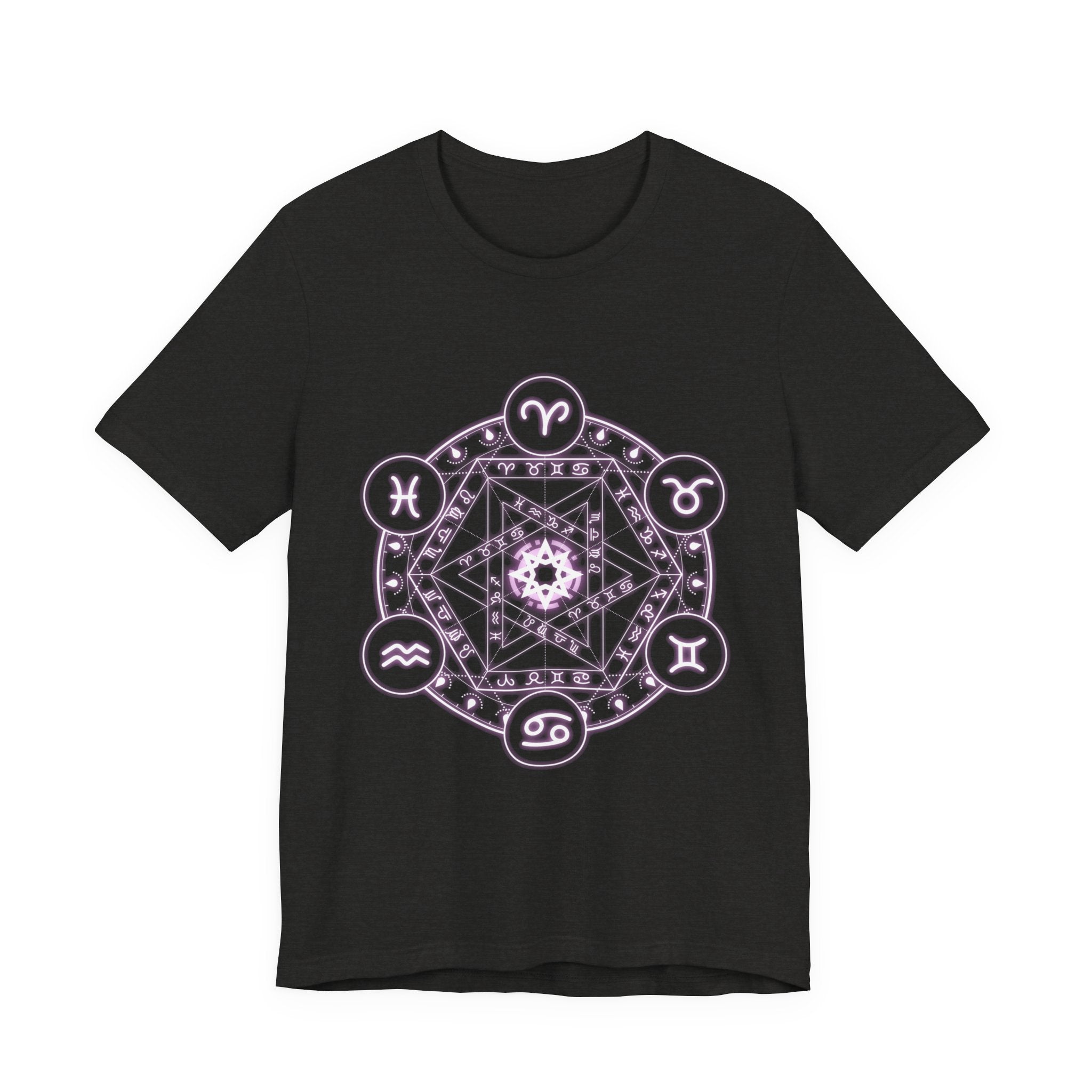 Zodiac Mandala T‑Shirt — Pastel Astrology Symbol Tee