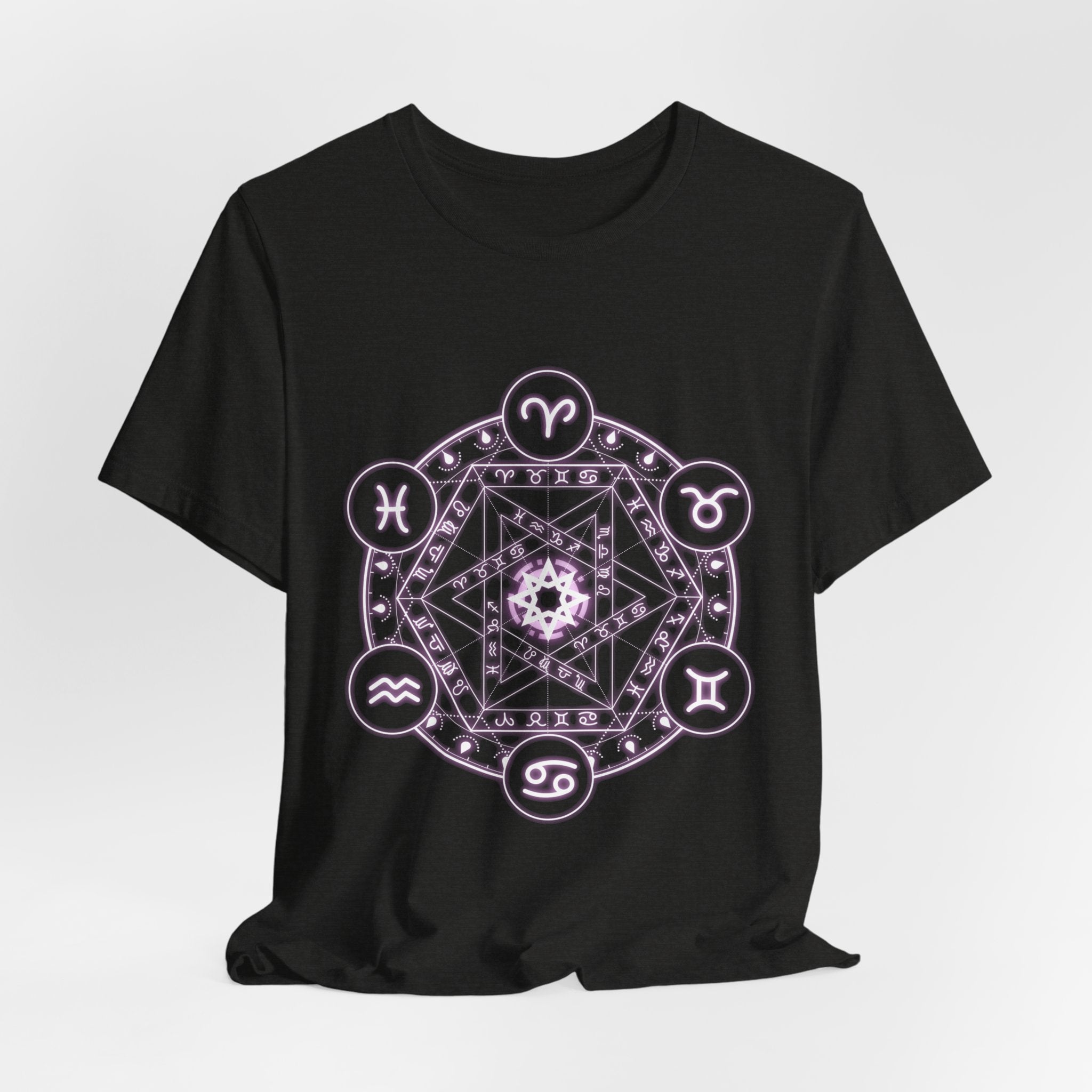 Zodiac Mandala T‑Shirt — Pastel Astrology Symbol Tee