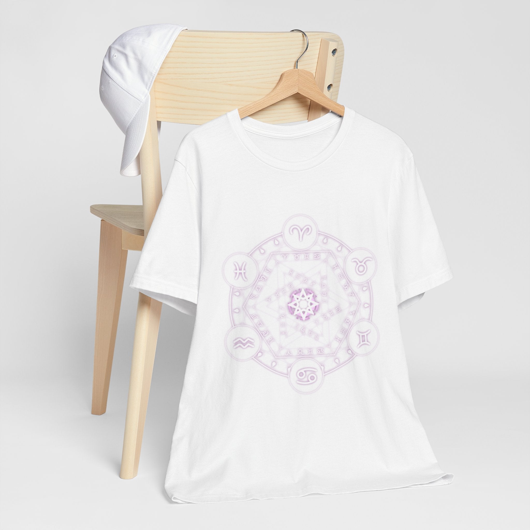 Zodiac Mandala T‑Shirt — Pastel Astrology Symbol Tee