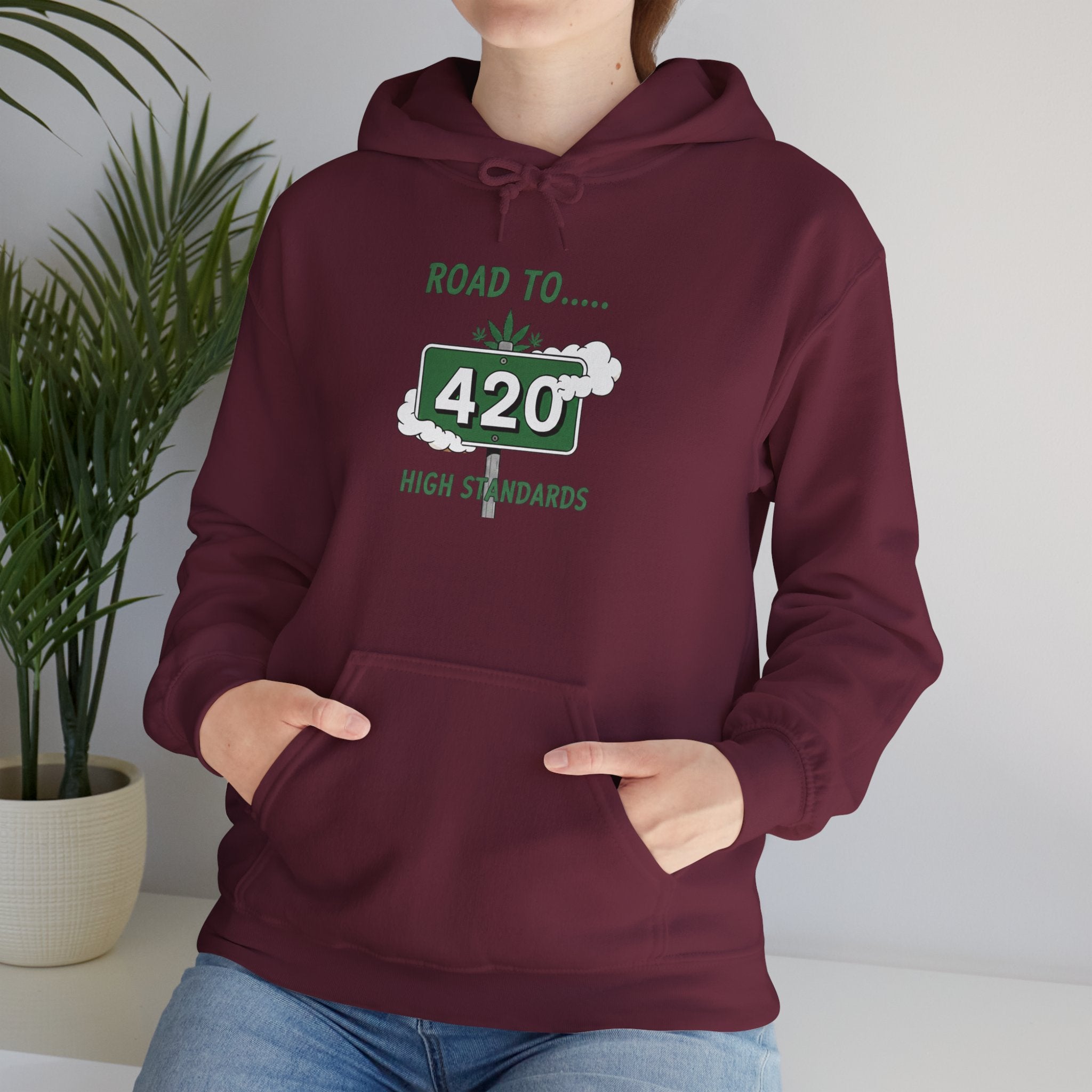 420 Road Sign Hoodie – 'Road to 420' High Standards Cannabis Sweatshirt