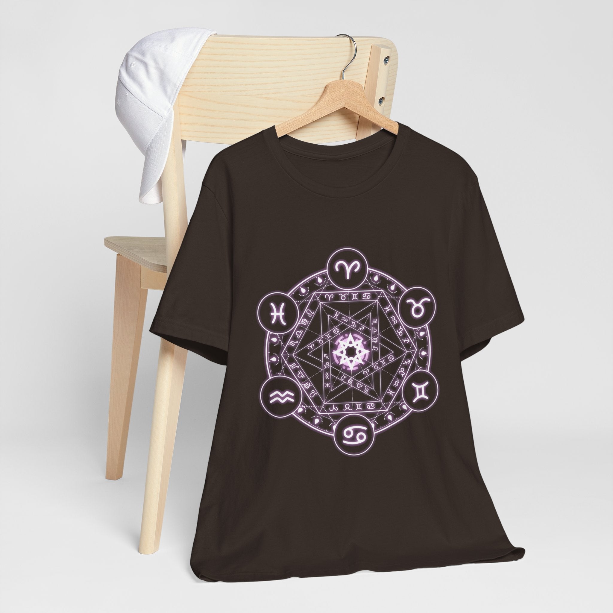 Zodiac Mandala T‑Shirt — Pastel Astrology Symbol Tee