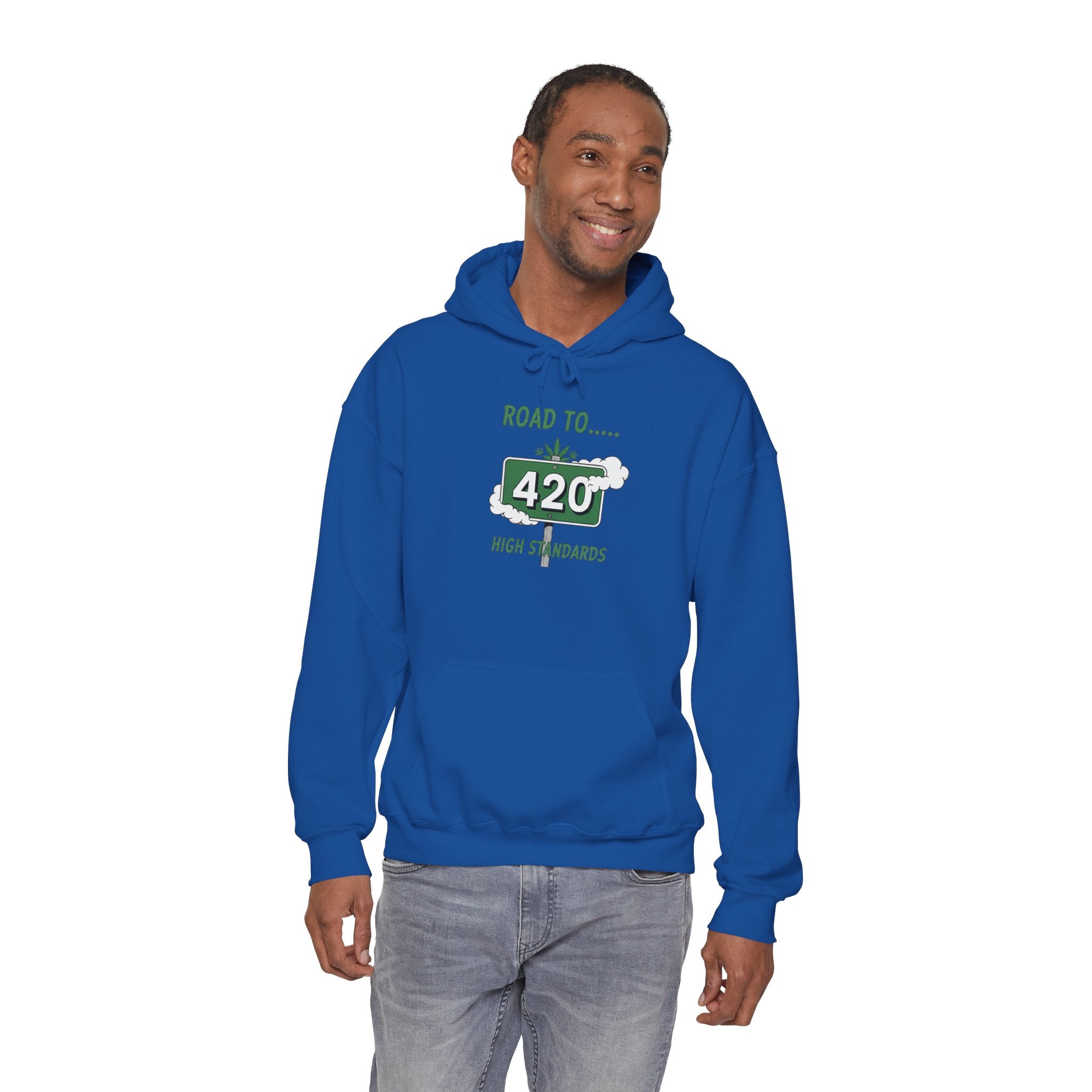 420 Road Sign Hoodie – 'Road to 420' High Standards Cannabis Sweatshirt