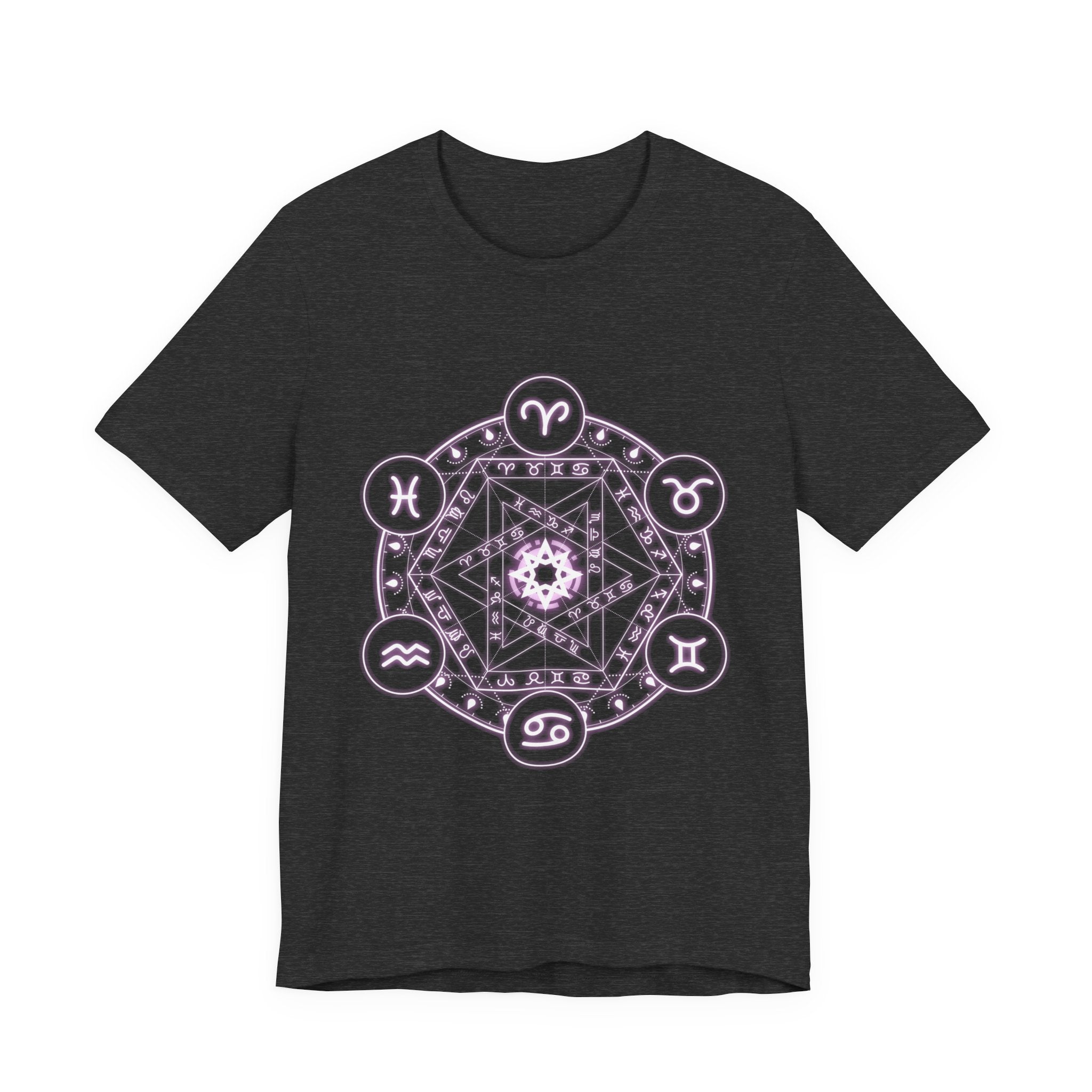 Zodiac Mandala T‑Shirt — Pastel Astrology Symbol Tee