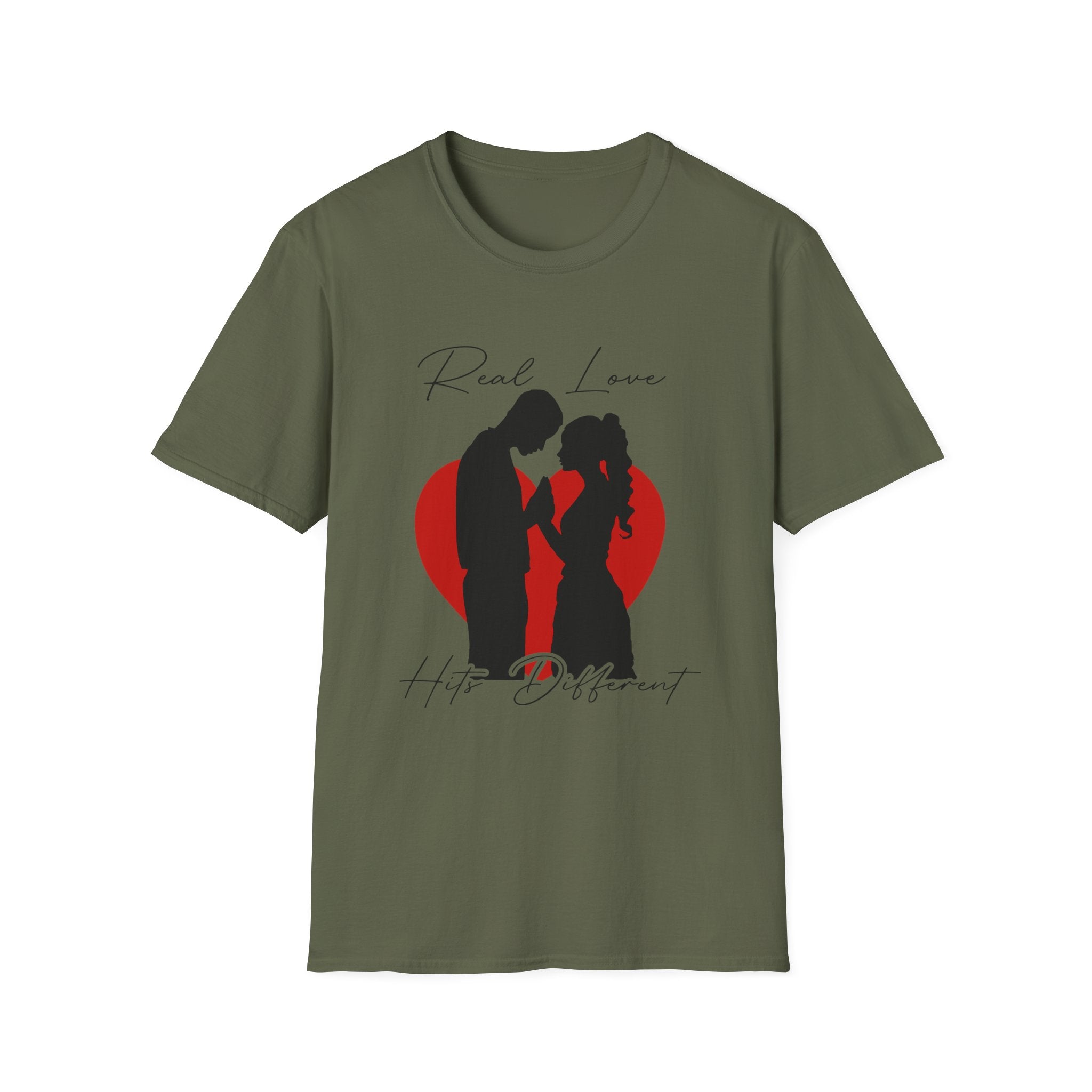 Romantic Couple Heart T-Shirt — "Real Love, Hype Different" Valentine Tee