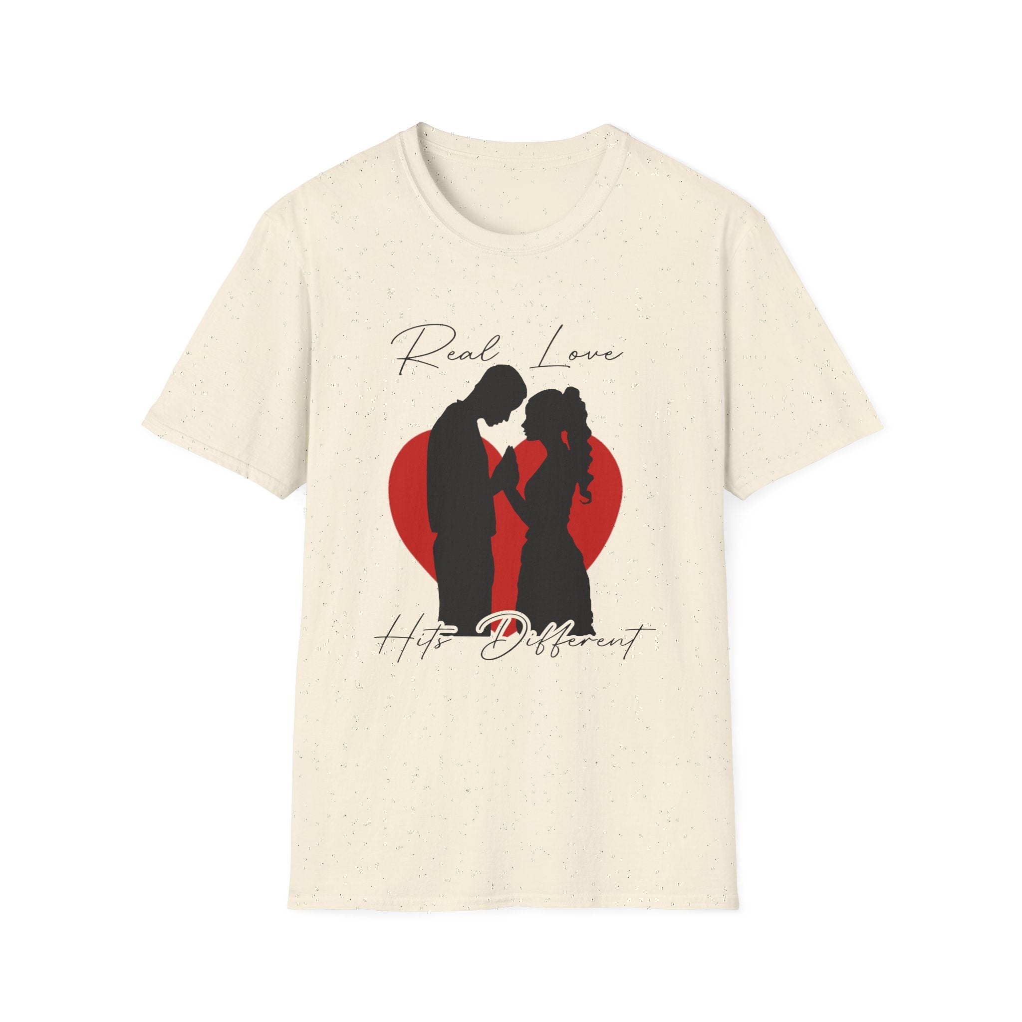 Romantic Couple Heart T-Shirt — "Real Love, Hype Different" Valentine Tee