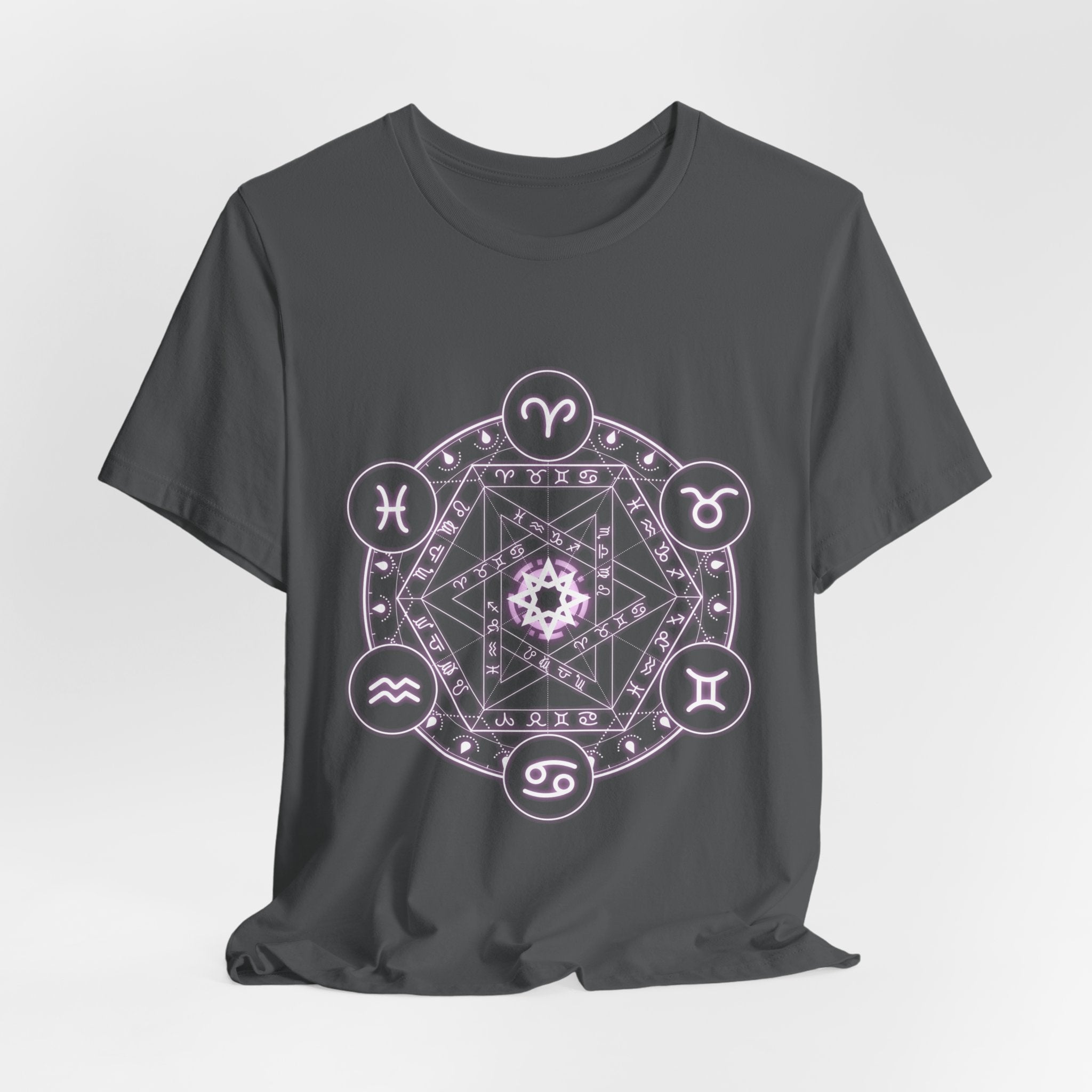 Zodiac Mandala T‑Shirt — Pastel Astrology Symbol Tee