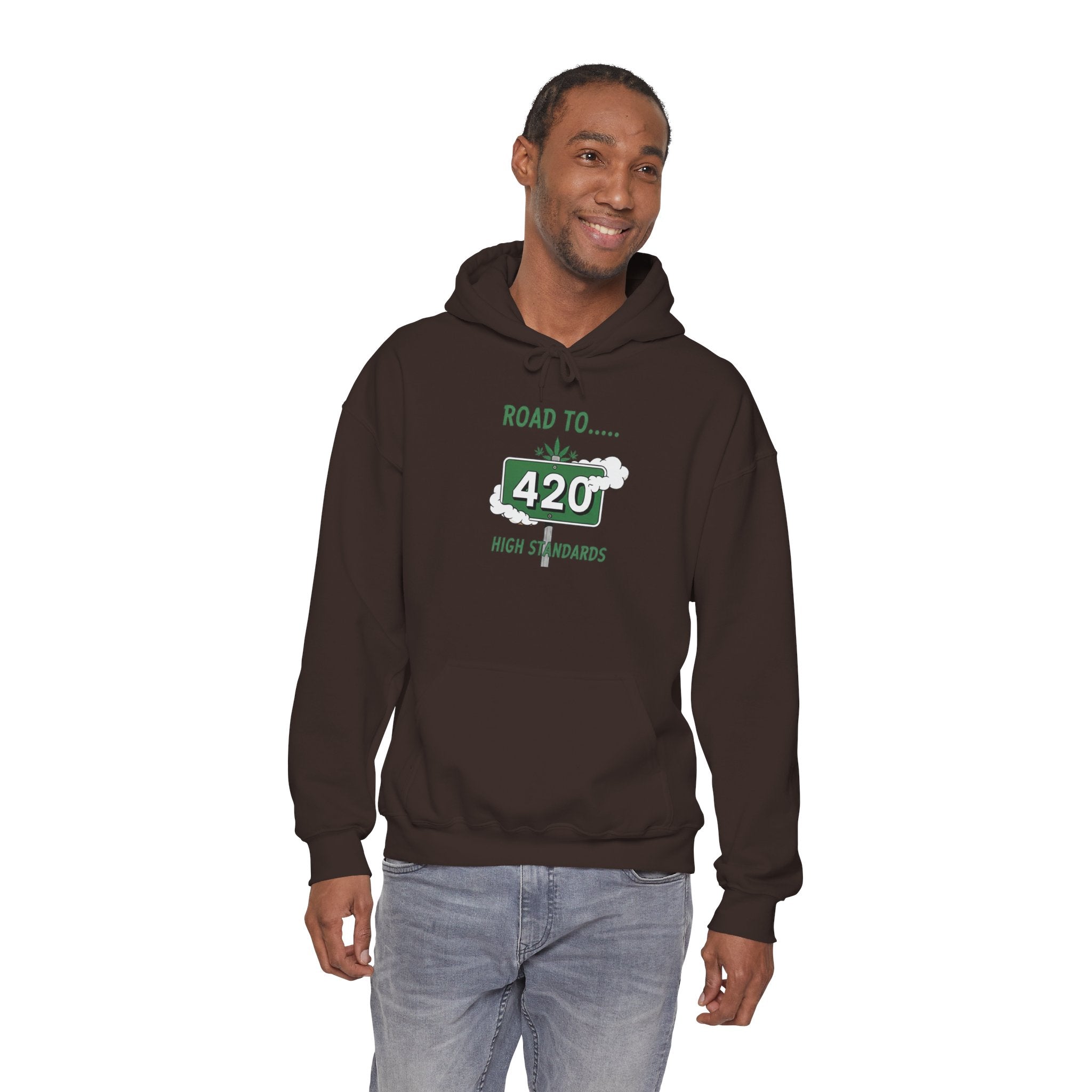 420 Road Sign Hoodie – 'Road to 420' High Standards Cannabis Sweatshirt