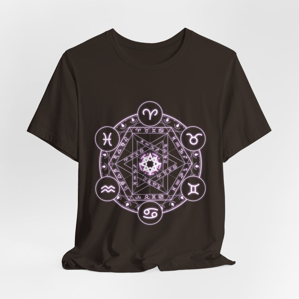 Zodiac Mandala T‑Shirt — Pastel Astrology Symbol Tee