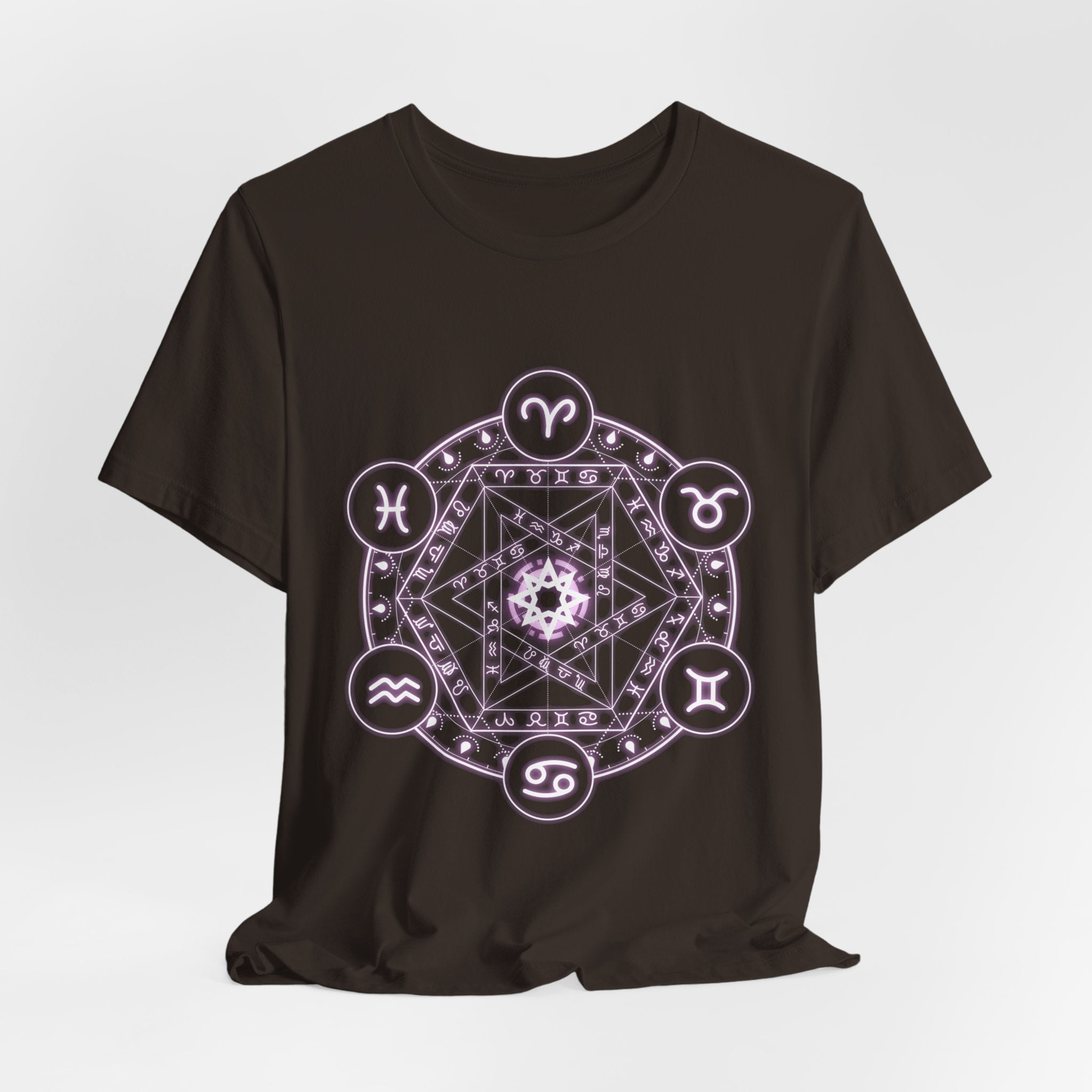 Zodiac Mandala T‑Shirt — Pastel Astrology Symbol Tee