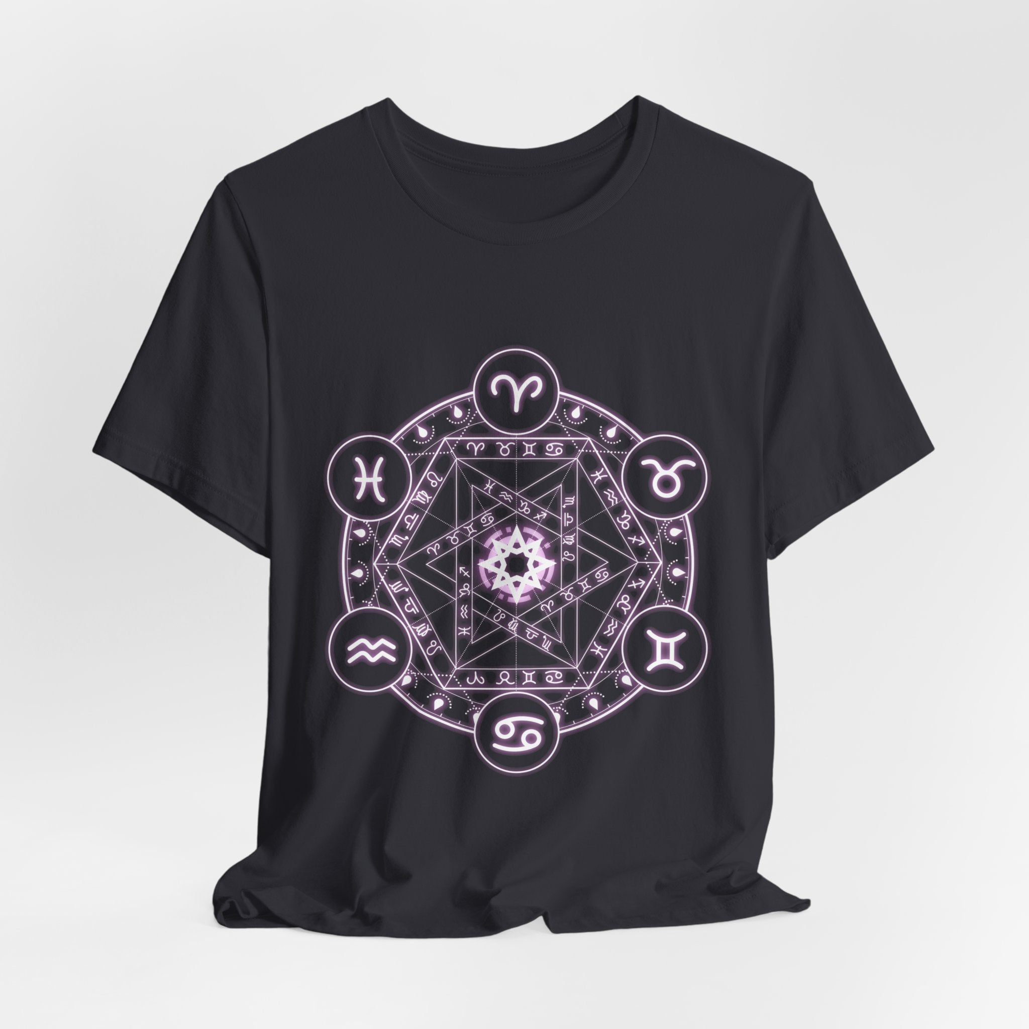 Zodiac Mandala T‑Shirt — Pastel Astrology Symbol Tee