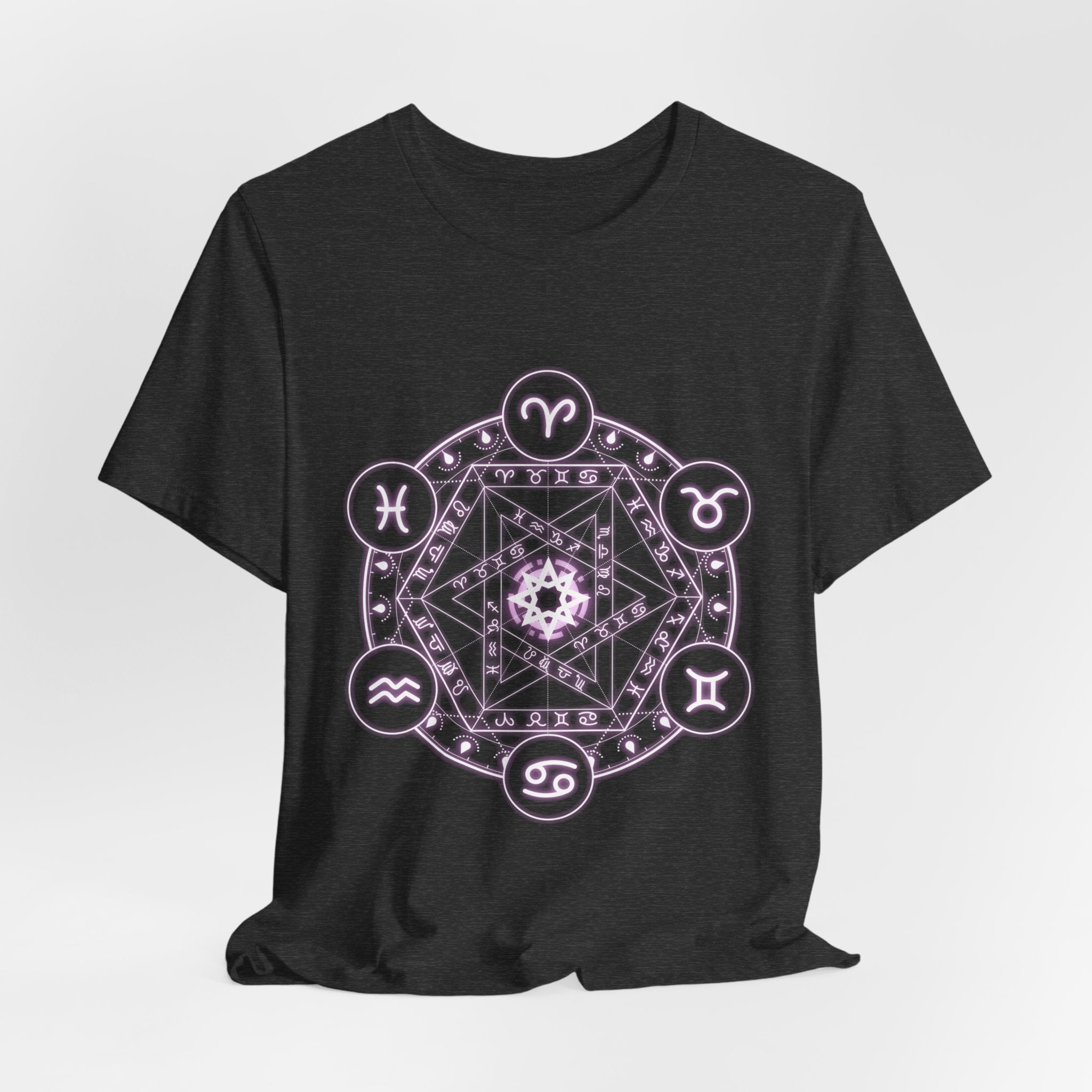 Zodiac Mandala T‑Shirt — Pastel Astrology Symbol Tee