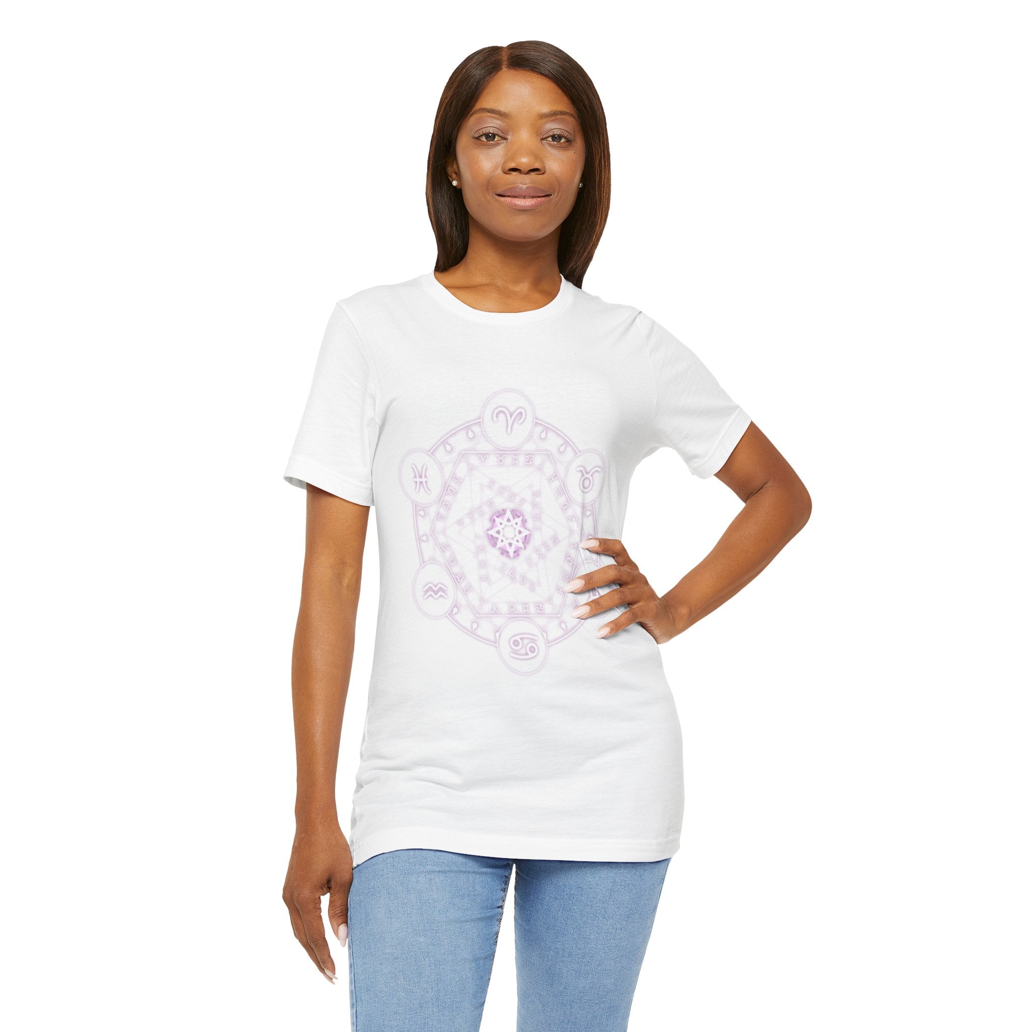 Zodiac Mandala T‑Shirt — Pastel Astrology Symbol Tee